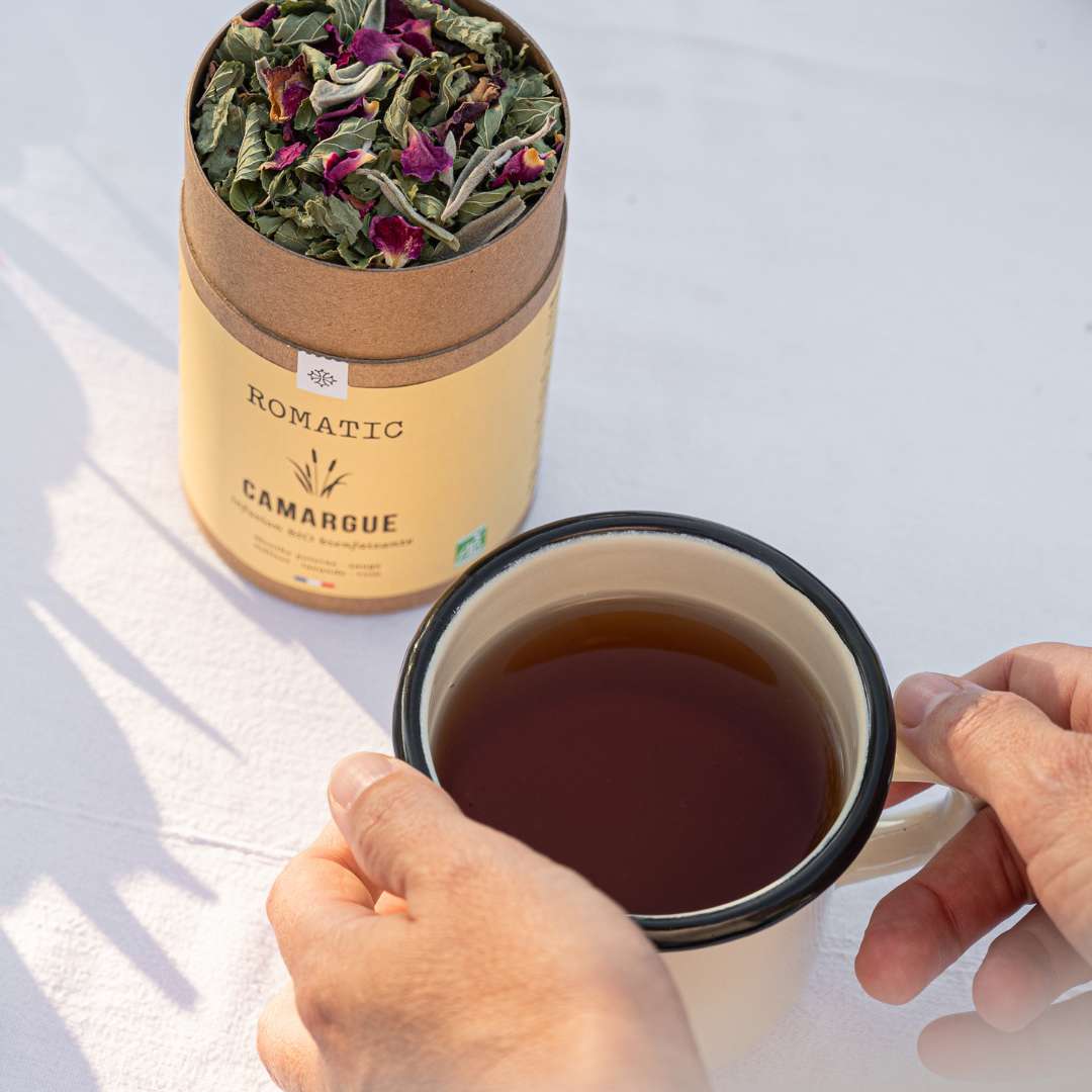 Infusion bio CAMARGUE 35g - menthe poivrée - sauge - mélisse - lavande - rose