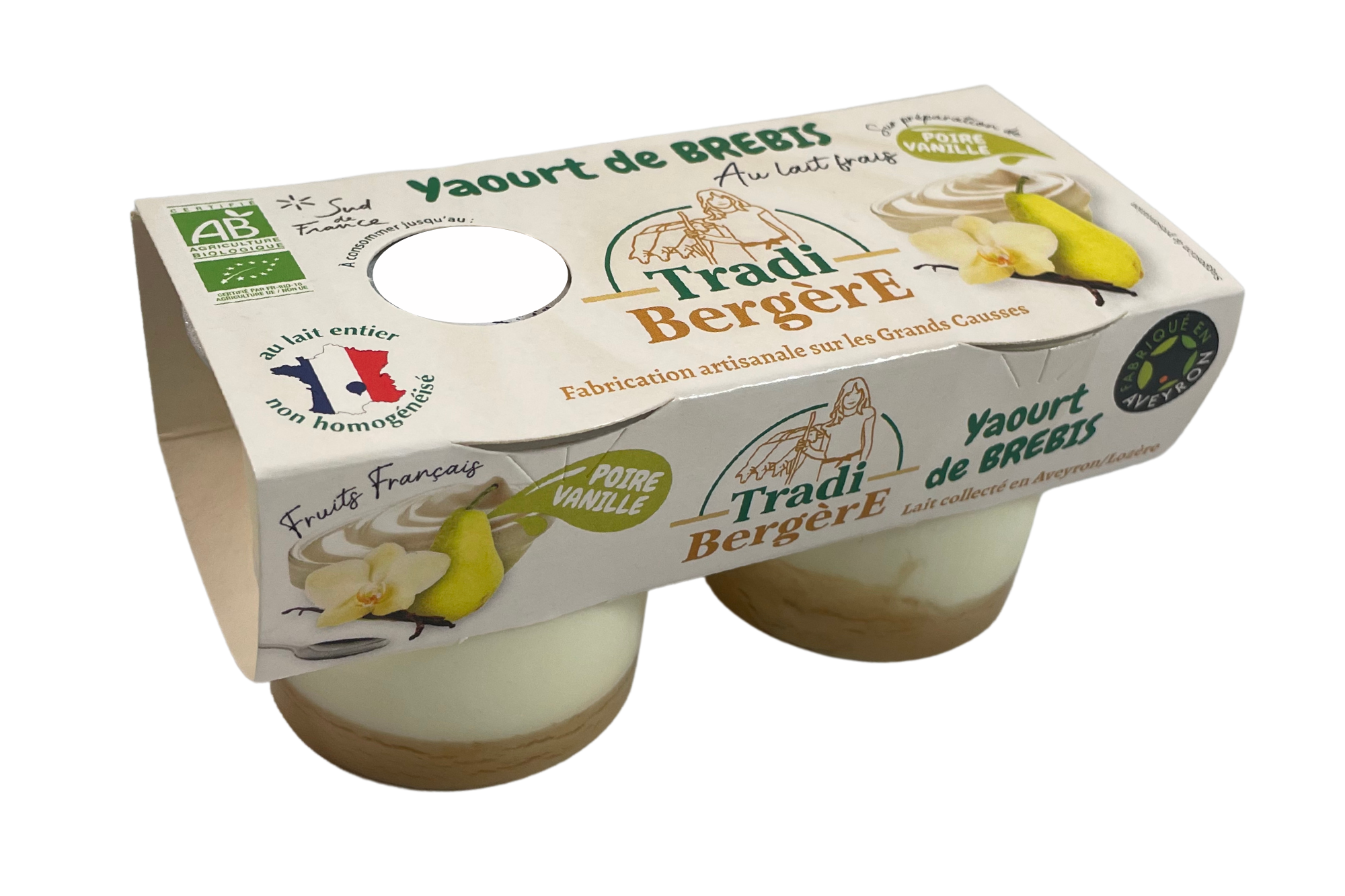 Yaourt de brebis bio Poire-vanille - Tradi-Bergere