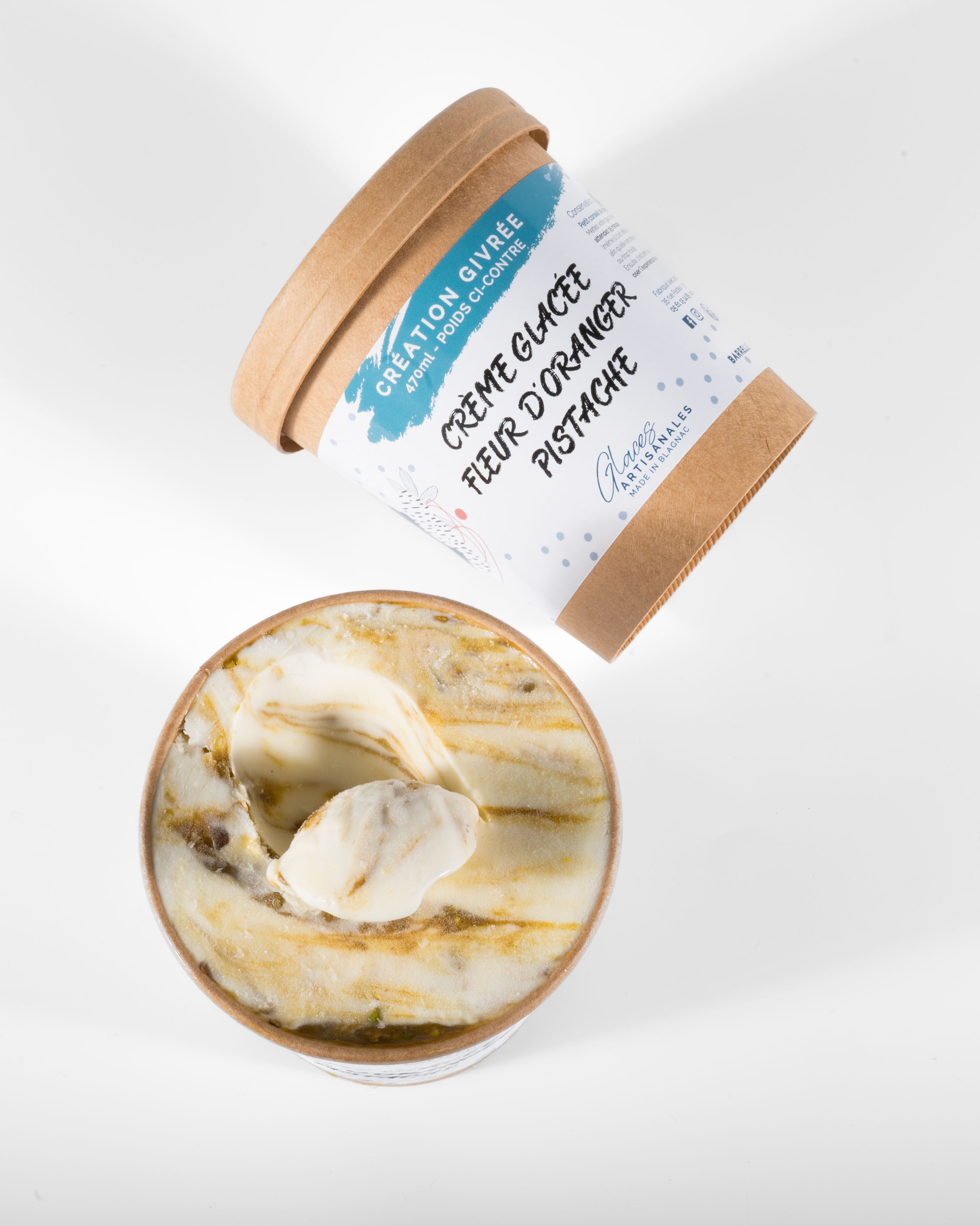 Creme glacee Fleur d'Oranger Pistache
