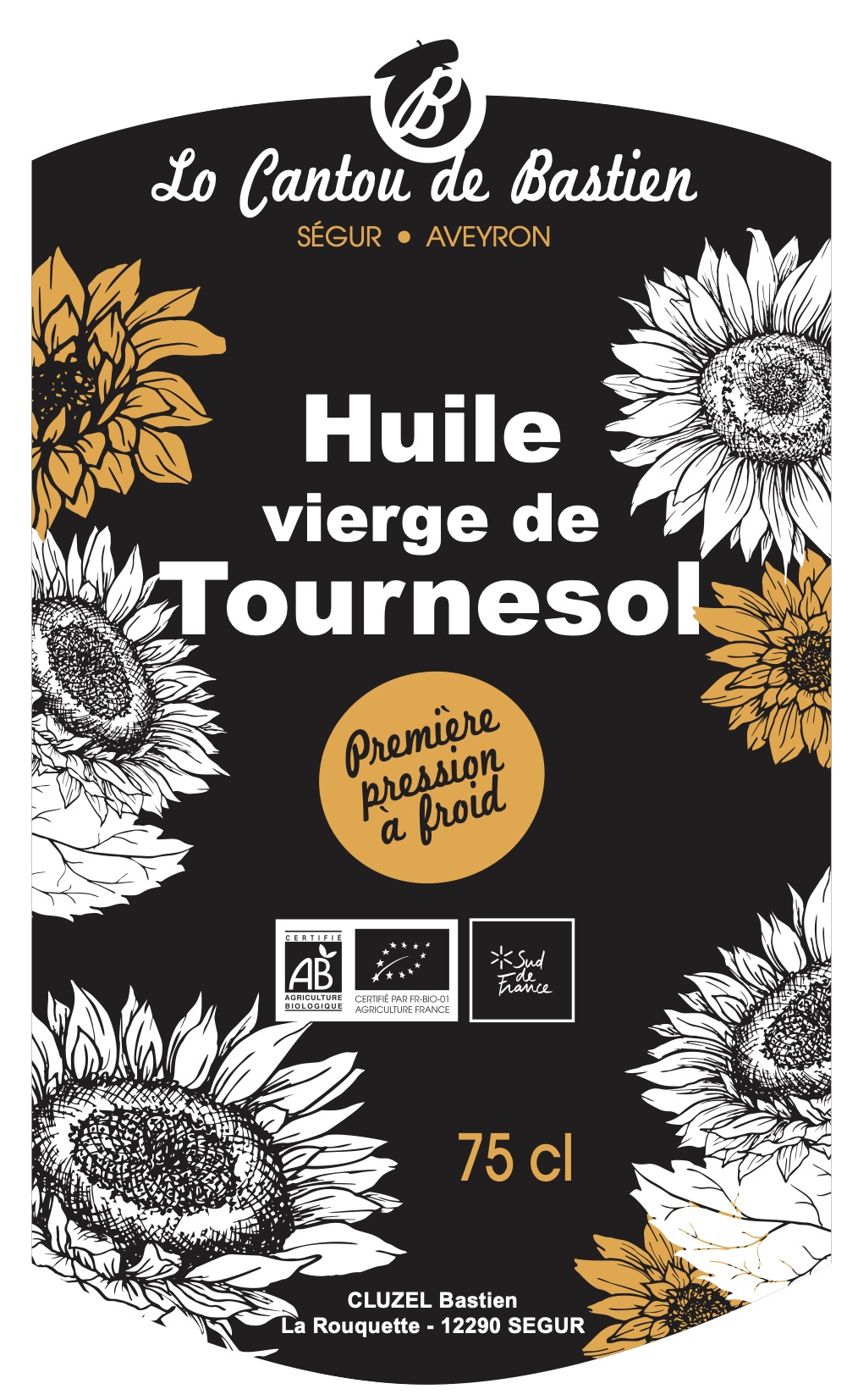 Huile de tournesol Vierge BIO