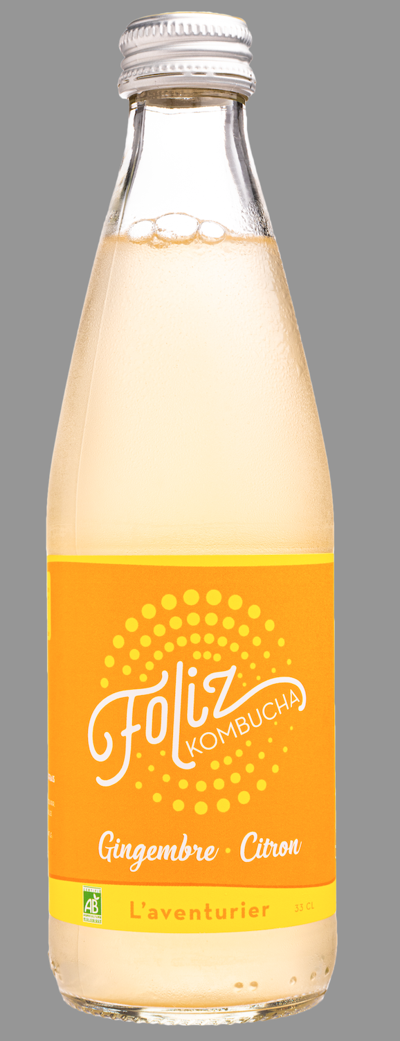 Kombucha FOLIZ l ' aventurier Gingembre Citron