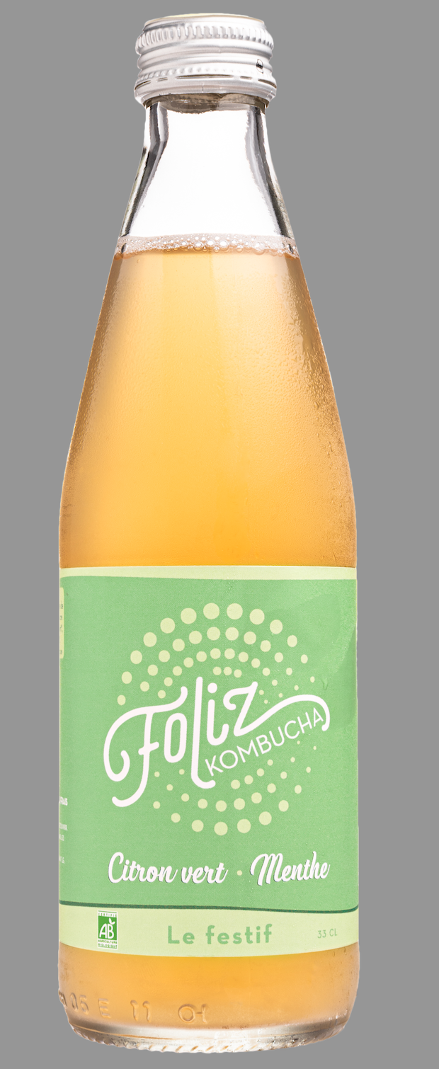 KOMBUCHA FOLIZ Le festif citron vert menthe