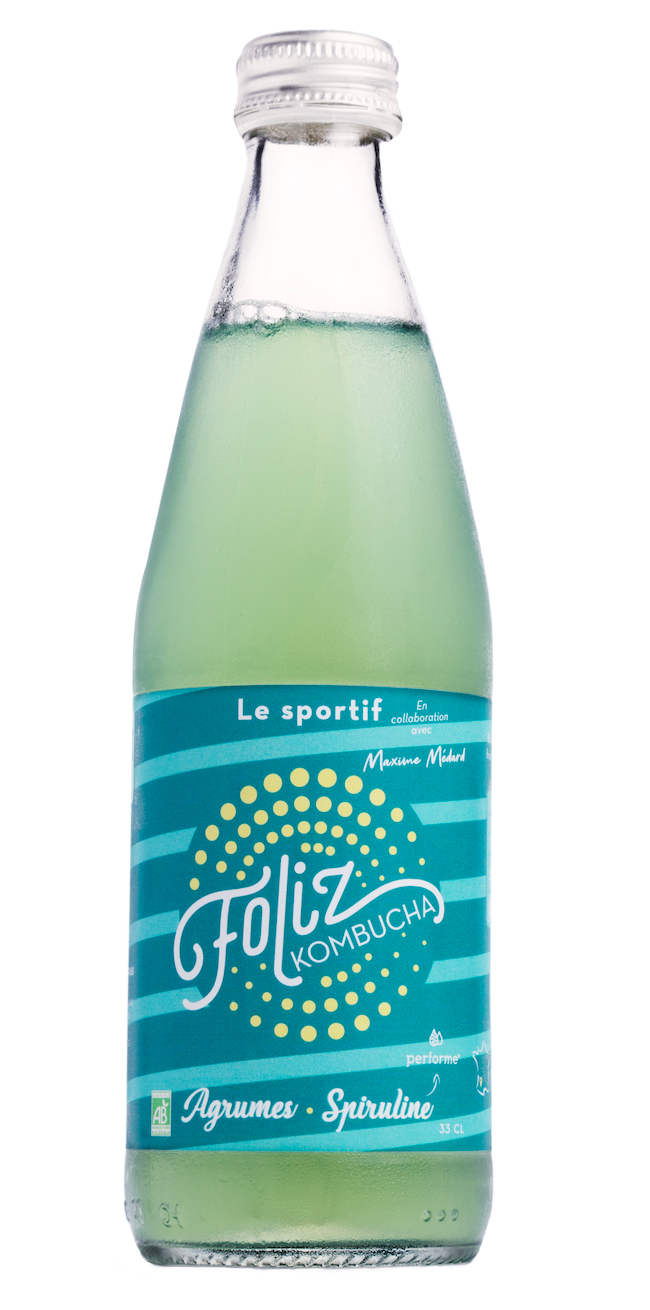 Kombucha FOLIZ Le sportif agrumes spiruline