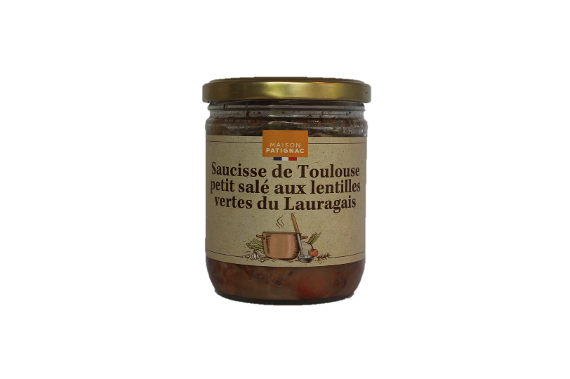 Saucisse de Toulouse et lentilles vertes du Lauragais