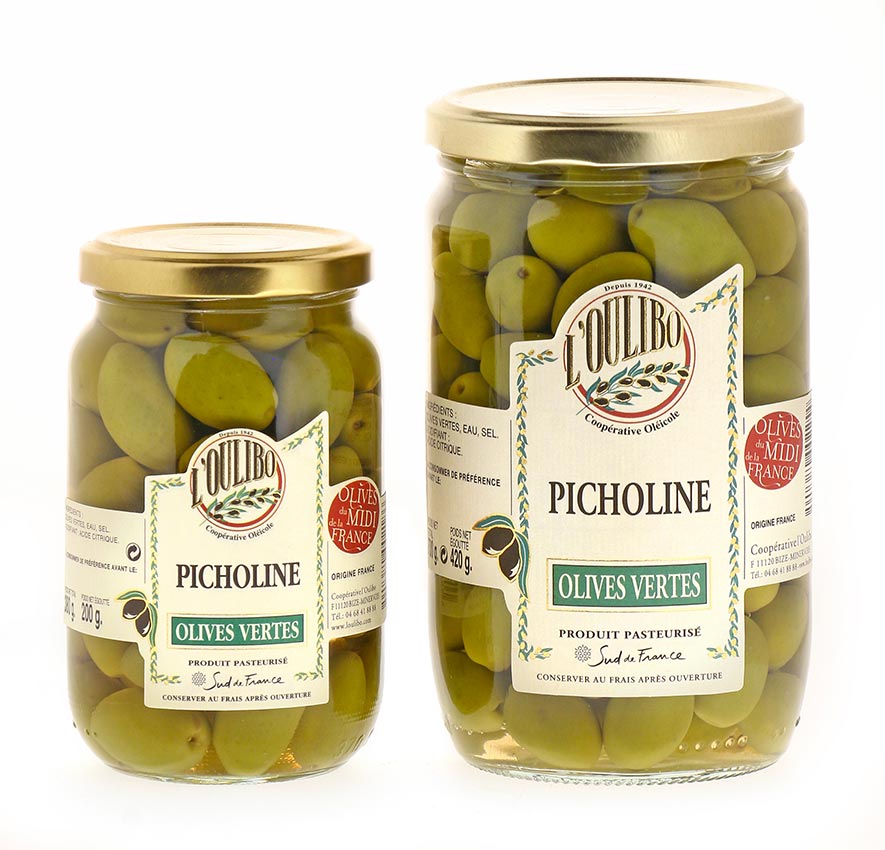 Olives vertes Picholine pasteurisees