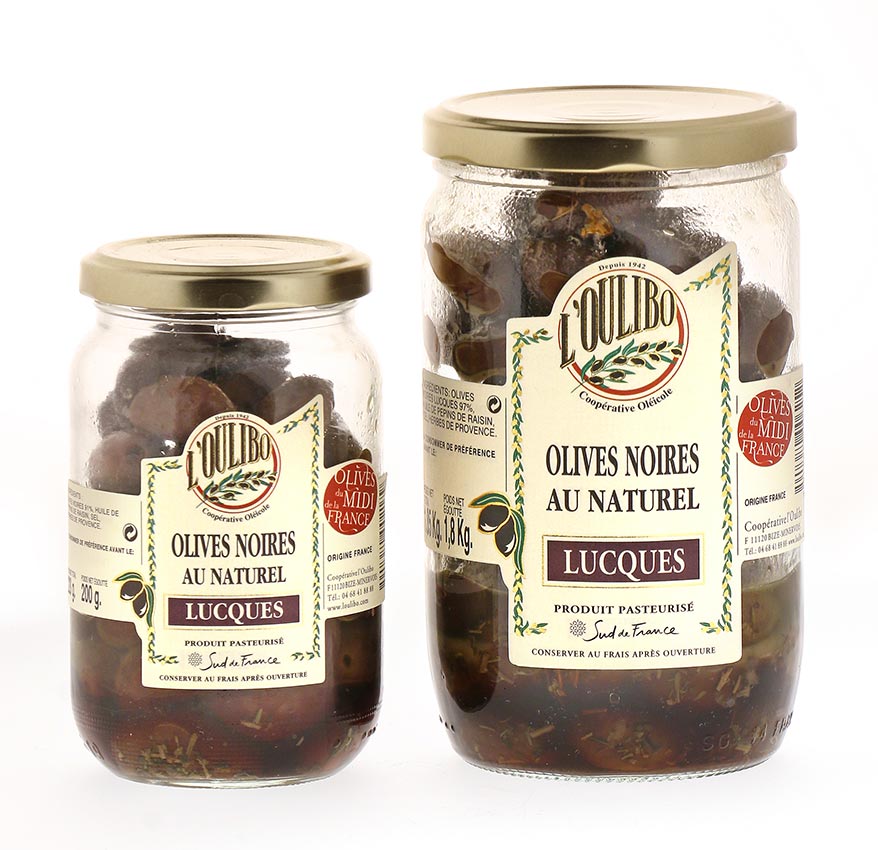 Olives Lucques noires au naturel