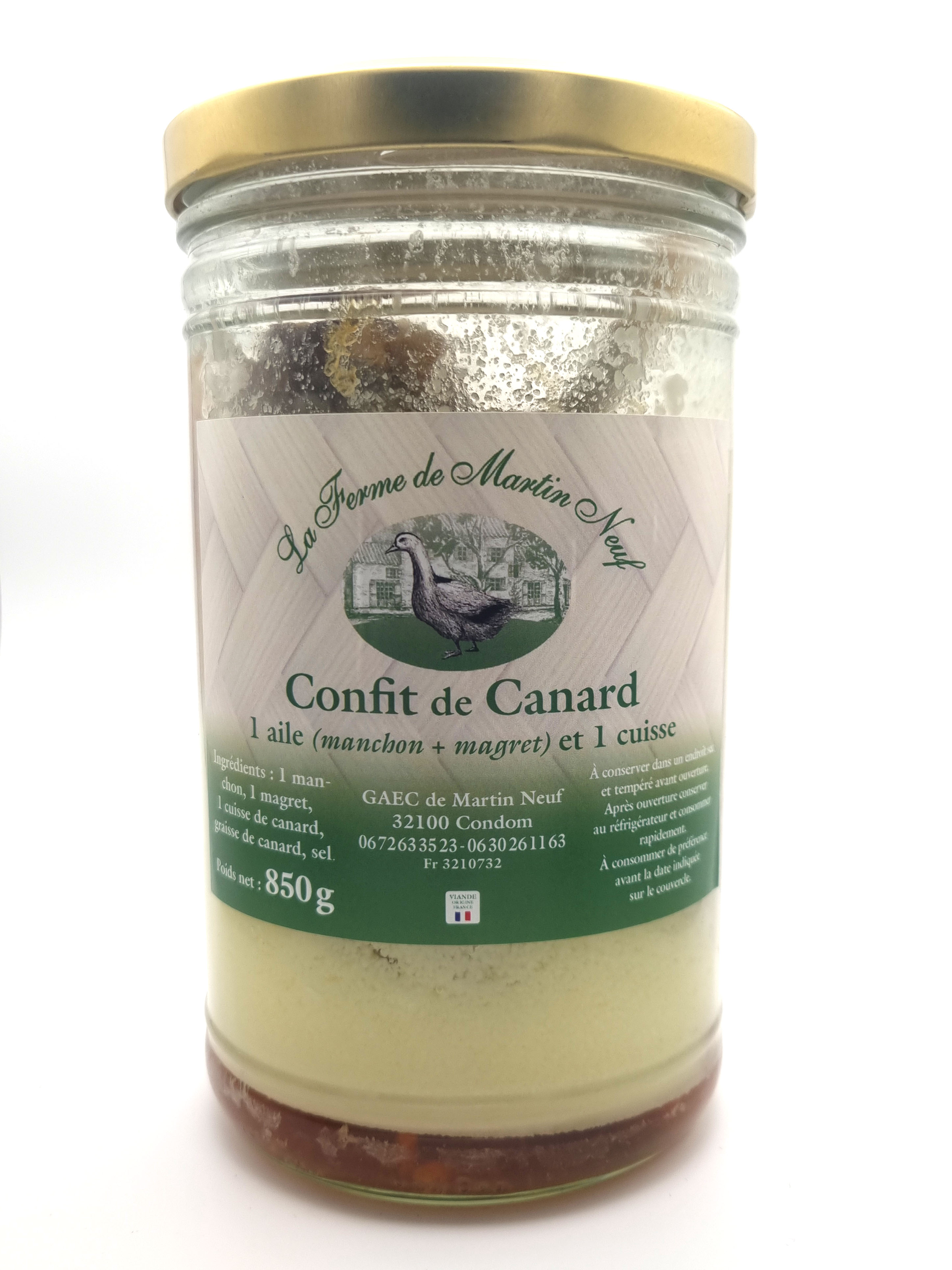 Confit de canard 1 Aile et 1 Cuisse
