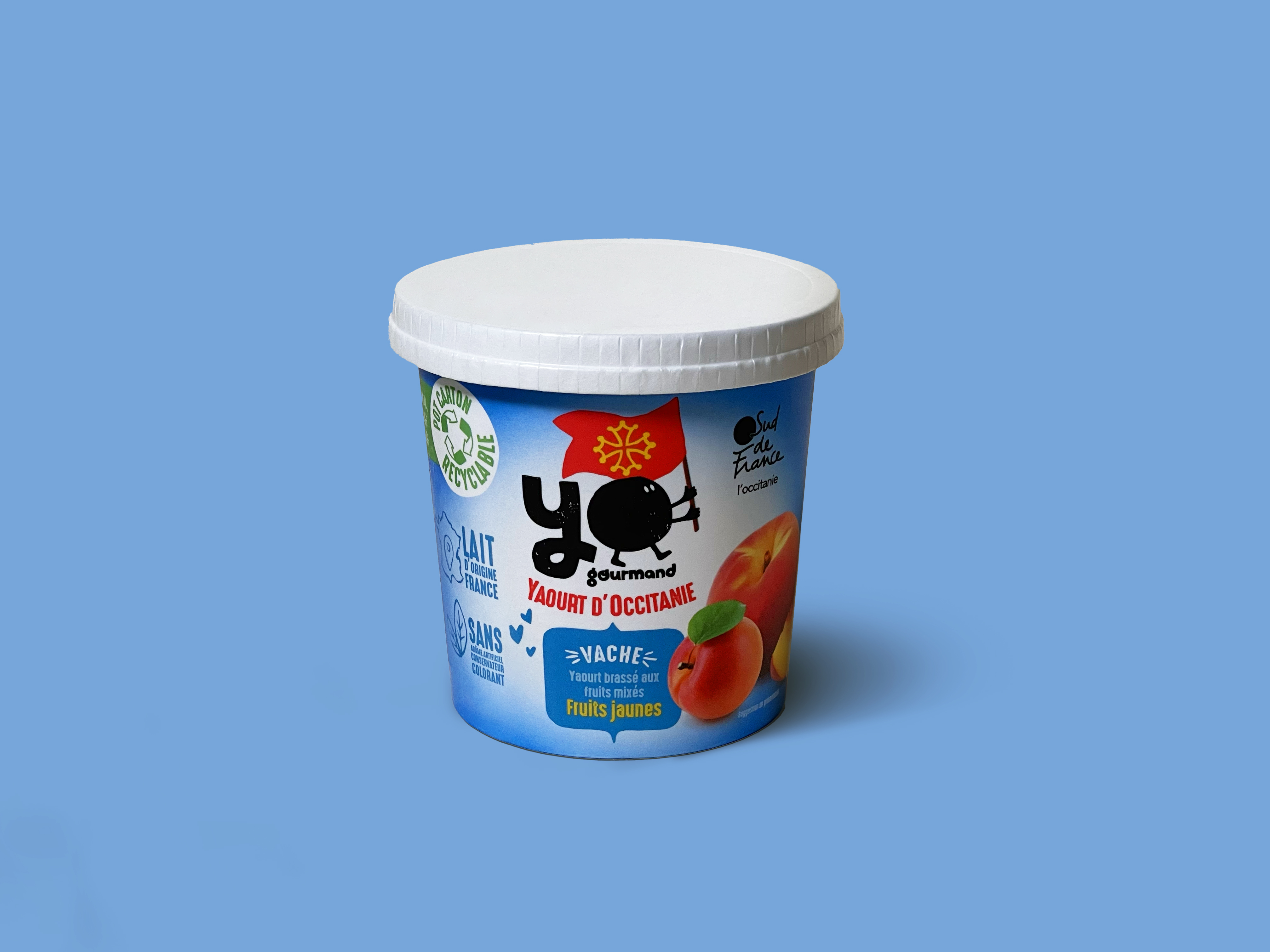 Yaourt brasse aux fruits mixes - Fruits jaunes- pot 400g