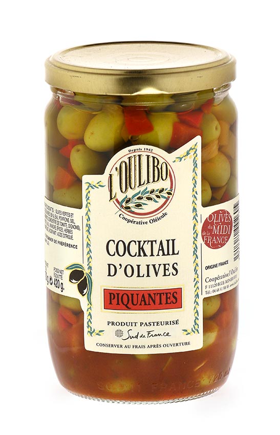 Cocktail d'olives piquantes pasteurisees