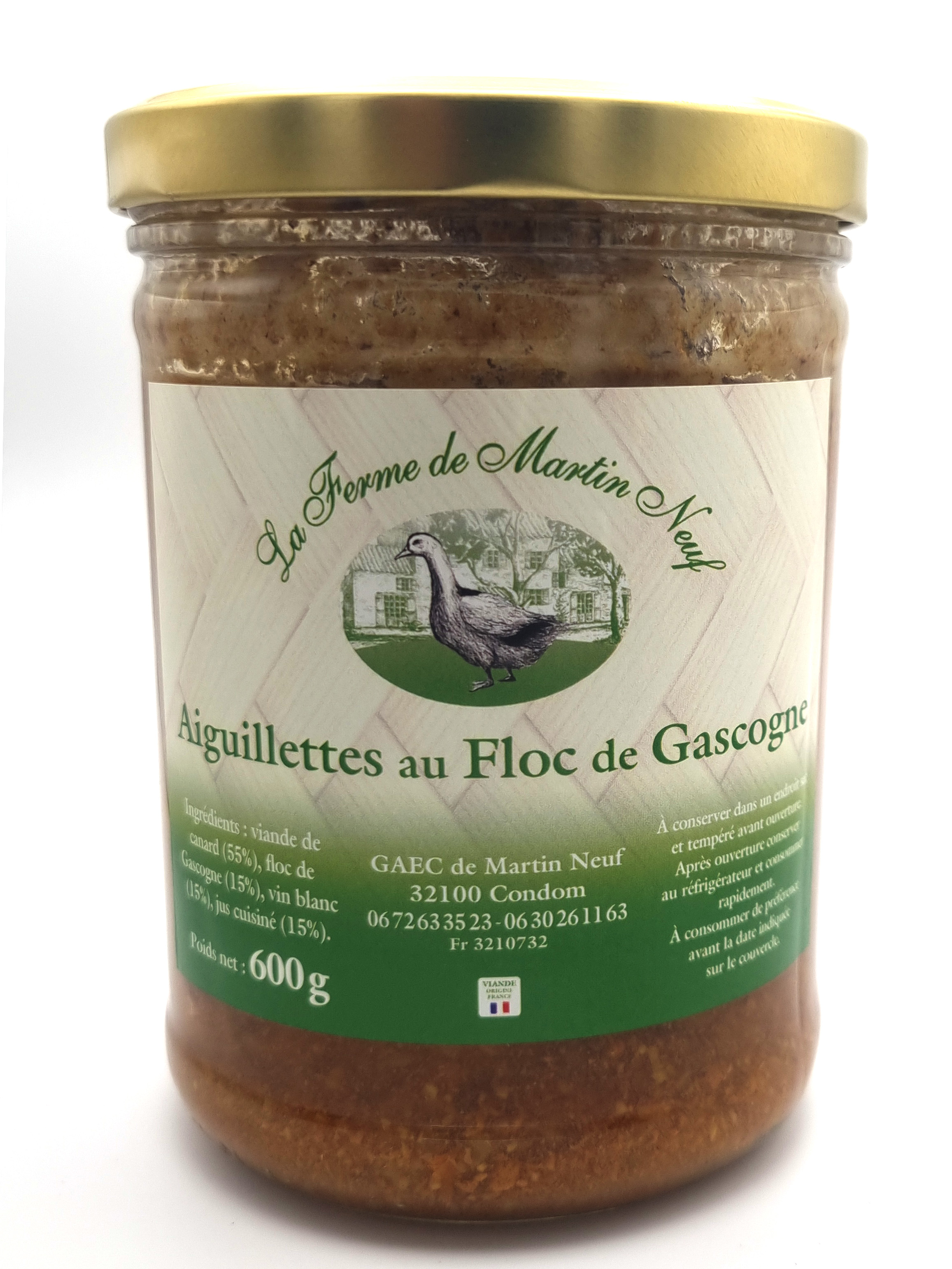 Aiguillettes de canard au floc de Gascogne