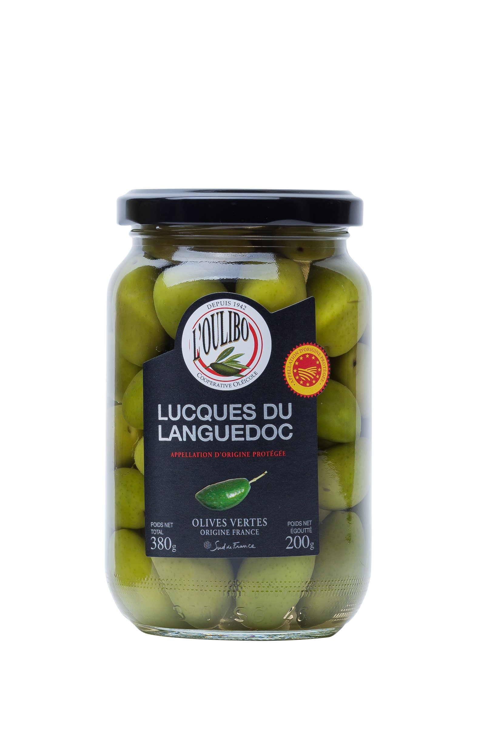 Olives vertes AOP Lucques du Languedoc fraiches
