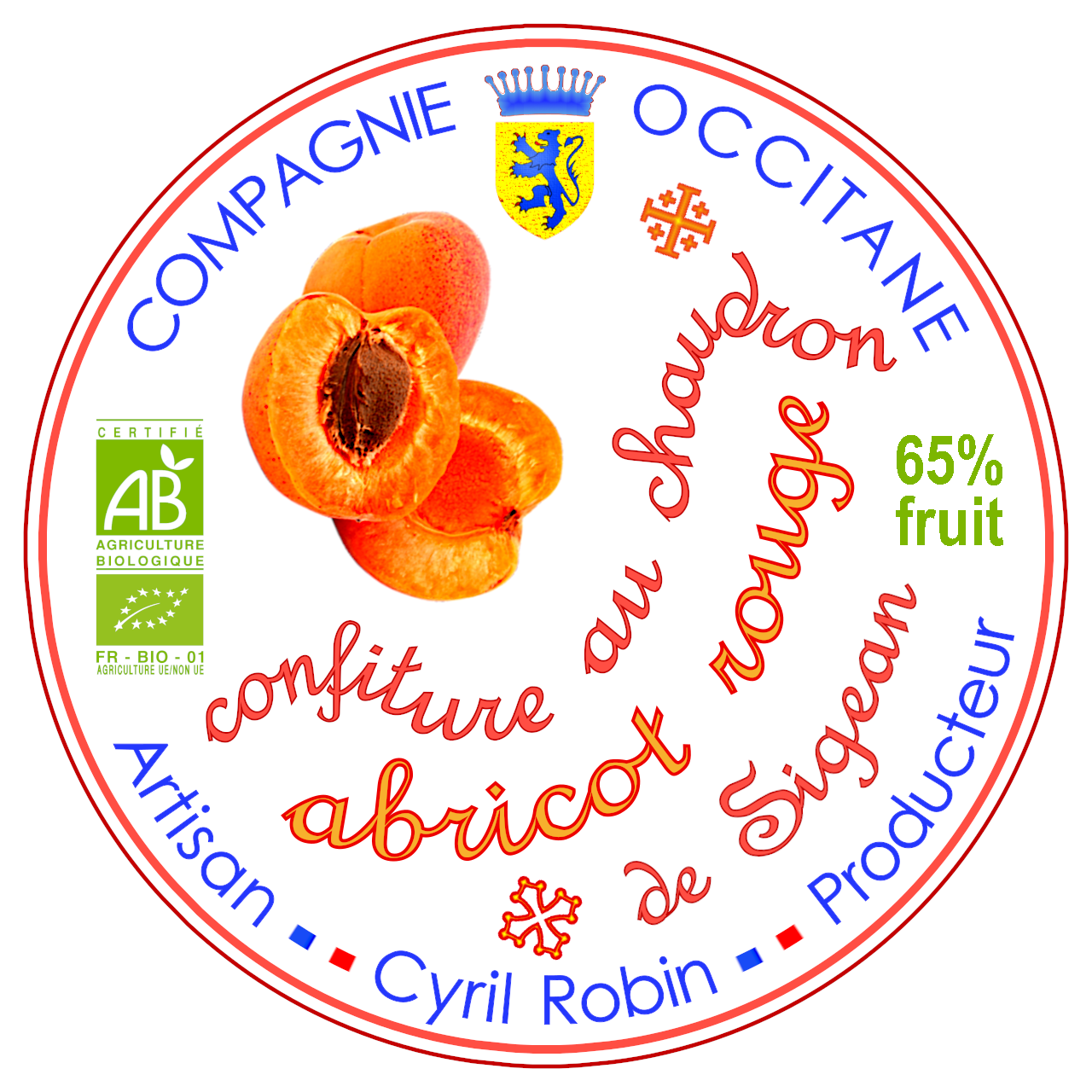 Confiture 65% abricot rouge Roussillon