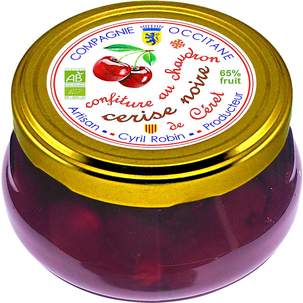 Confiture 65% cerise noire de Ceret