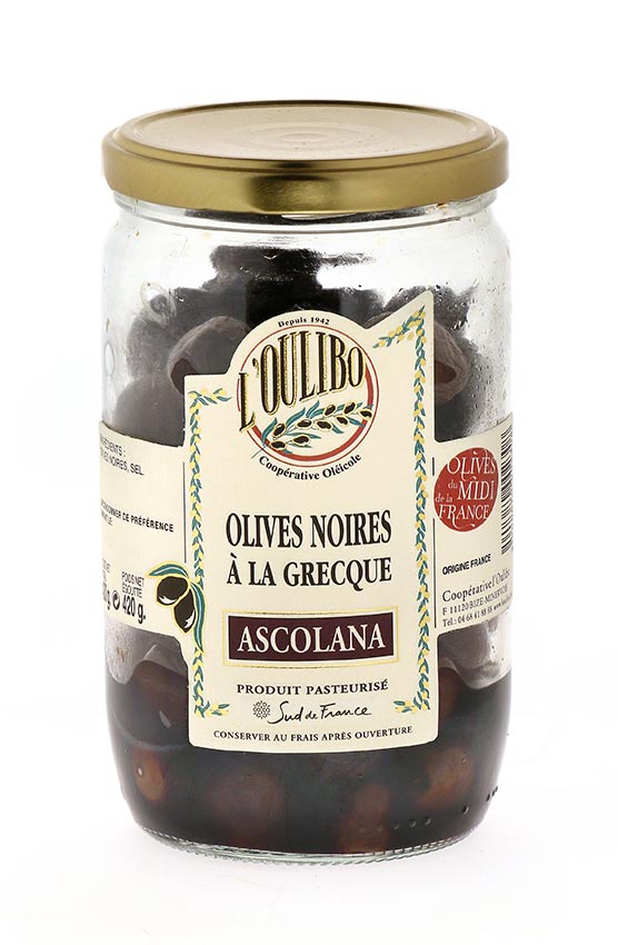 Olives noires Ascolana pasteurisees
