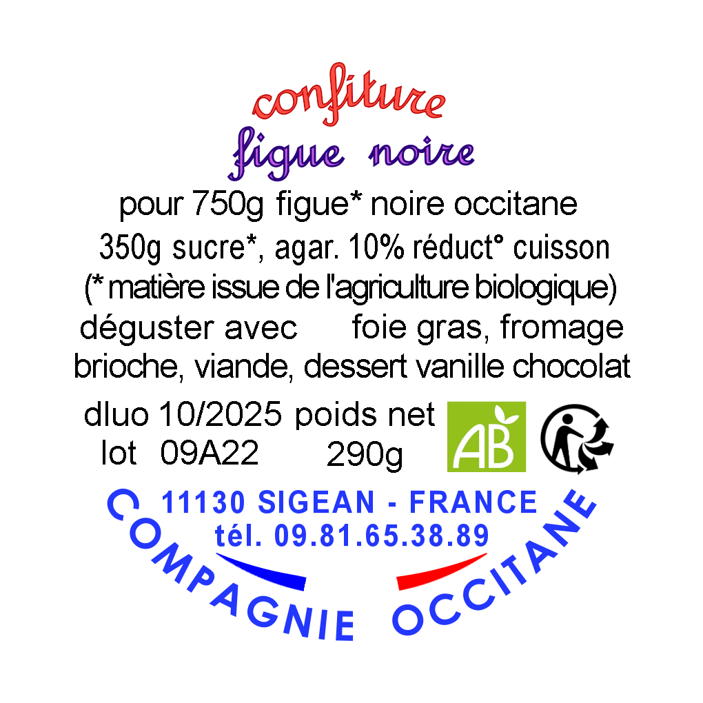 Confiture 65% figue noire morceau
