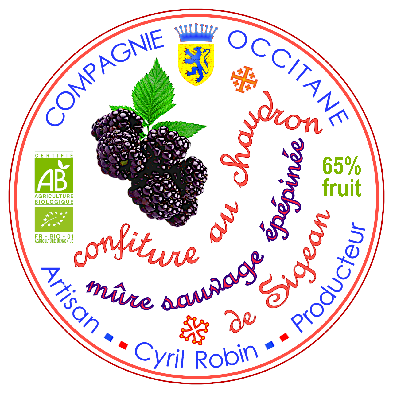 Confiture 65% mure sauvage epepinee