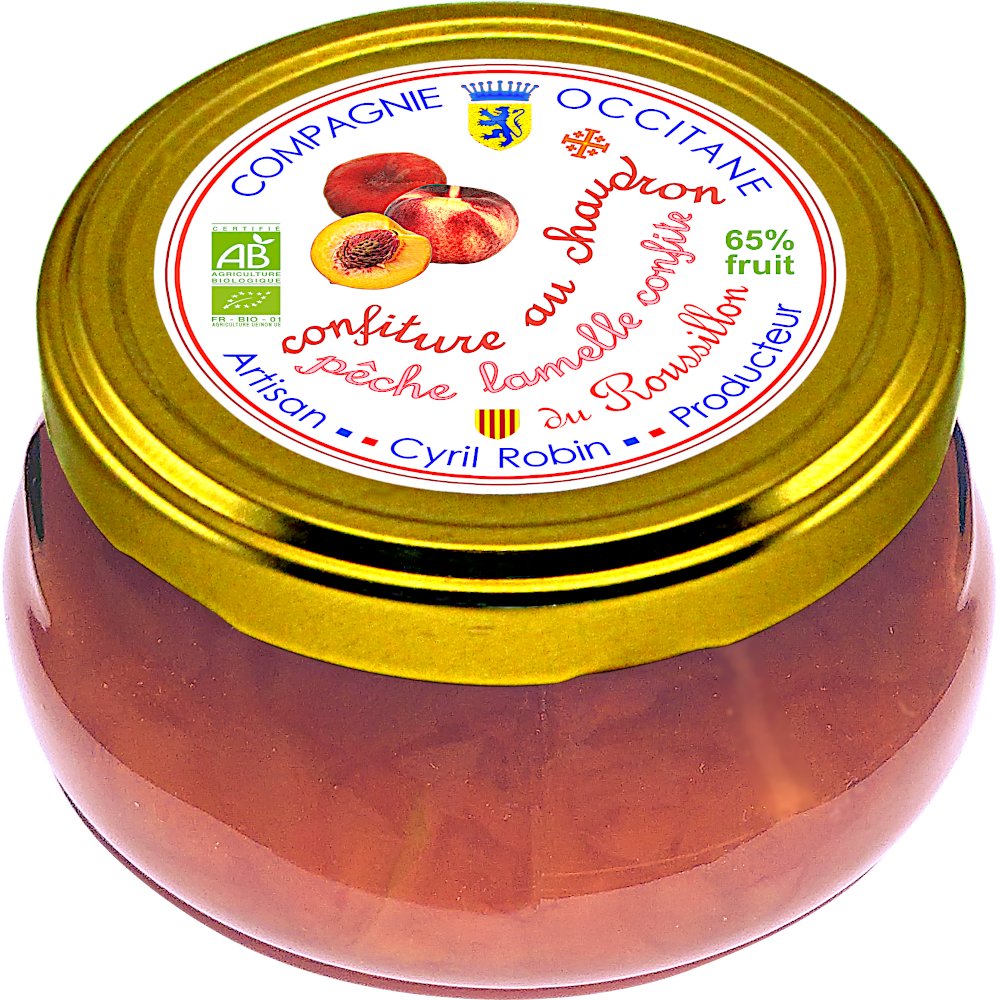 Confiture 65% peche du Roussillon