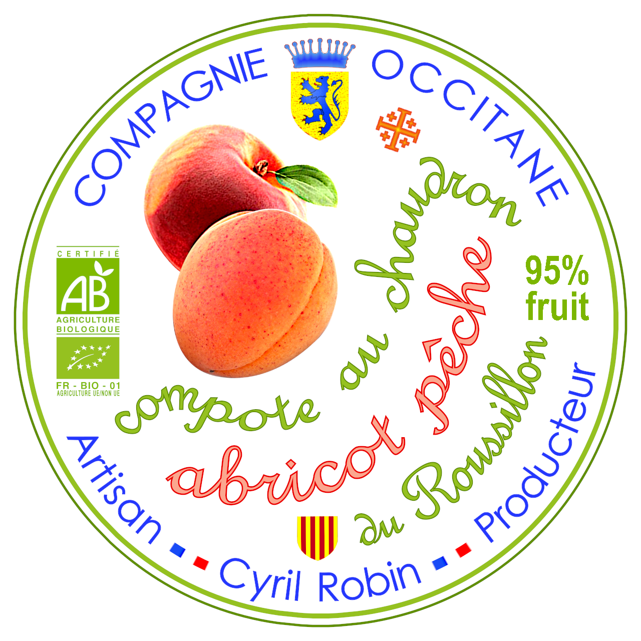 Compote 95% abricot peche