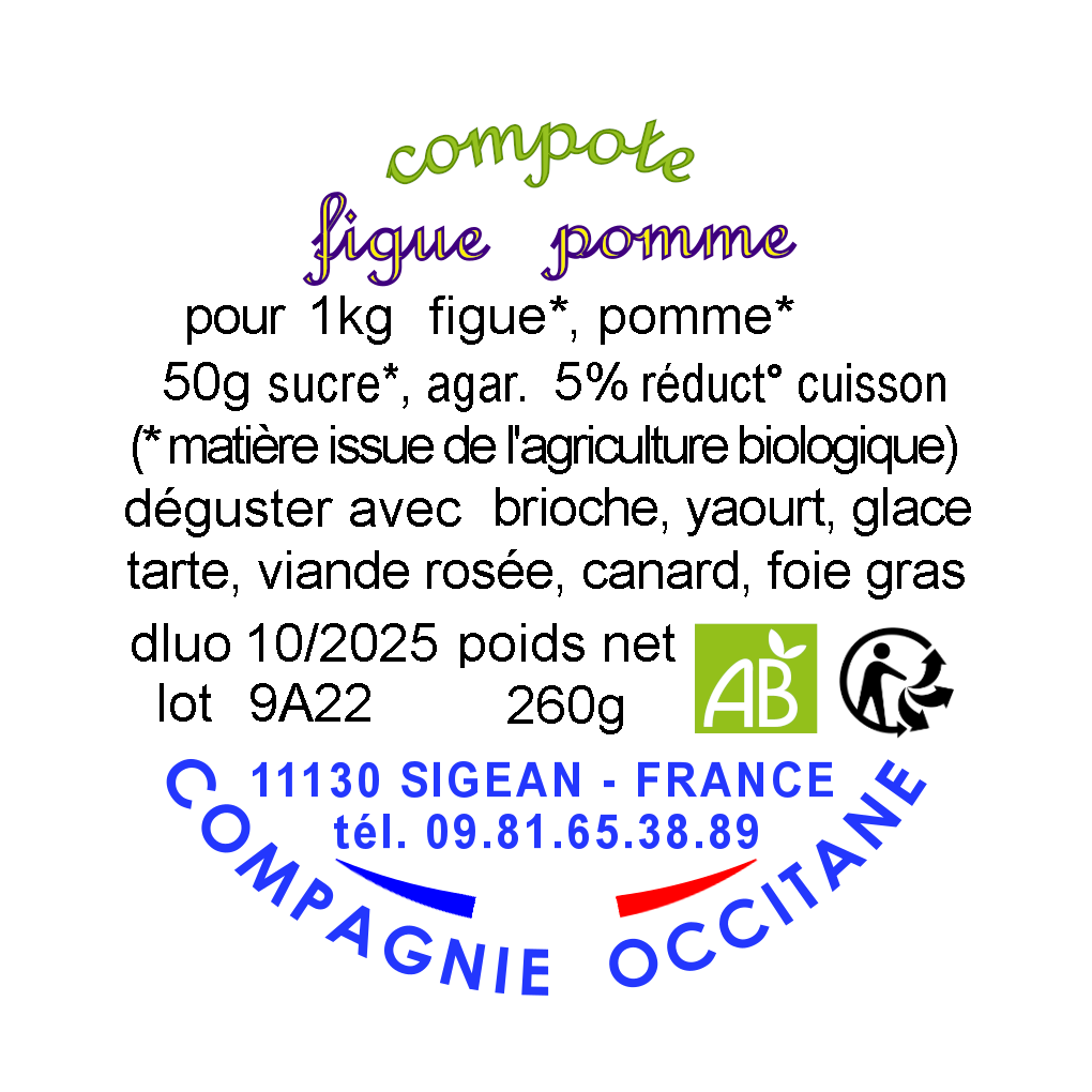 Compote 95% figue pomme