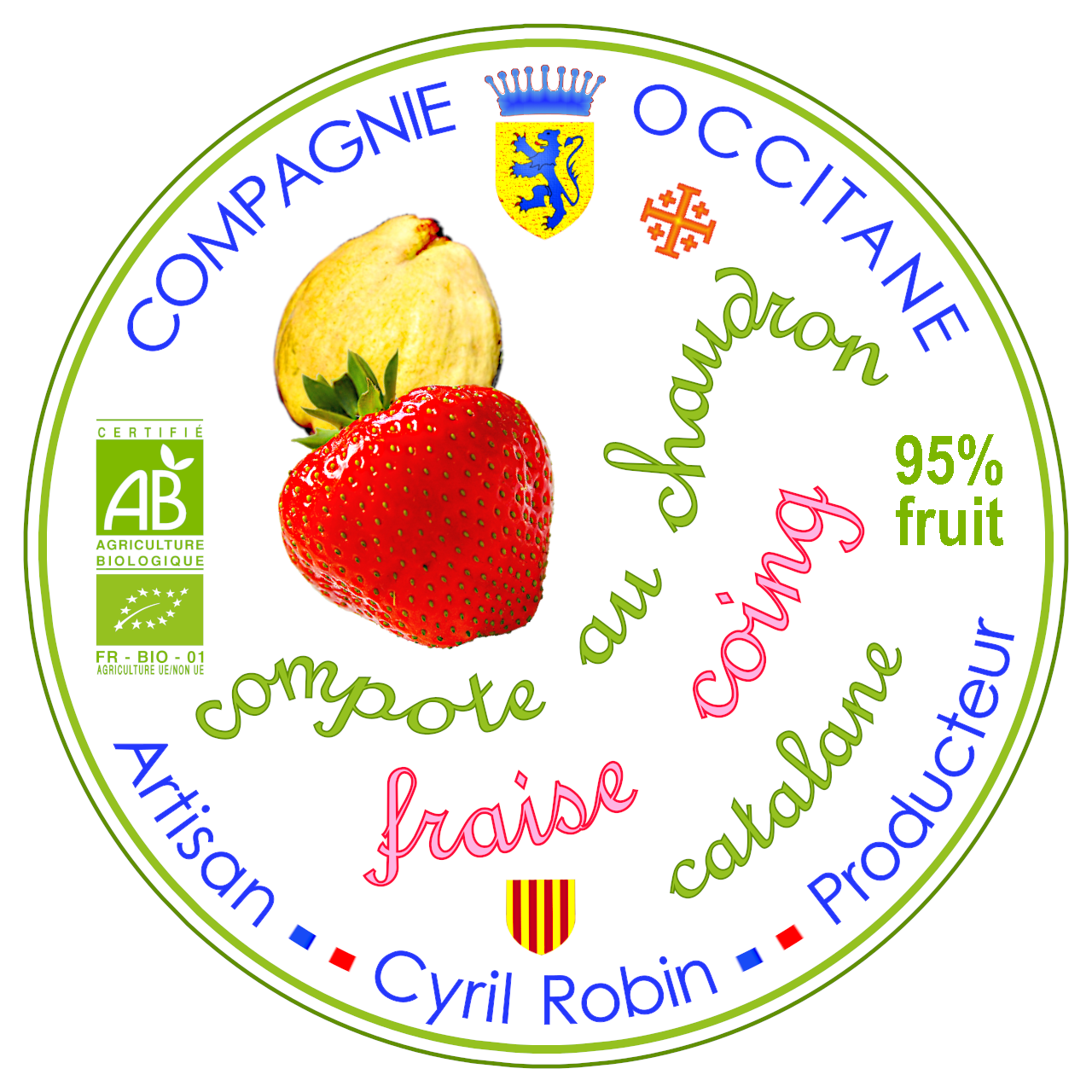 Compote 95% fraise coing