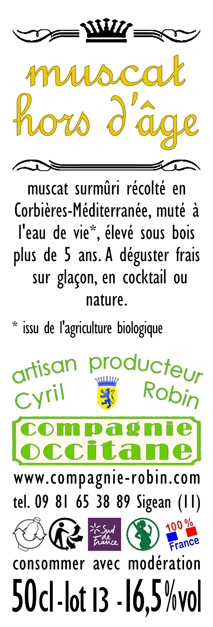 Aperitif muscat hors d'age