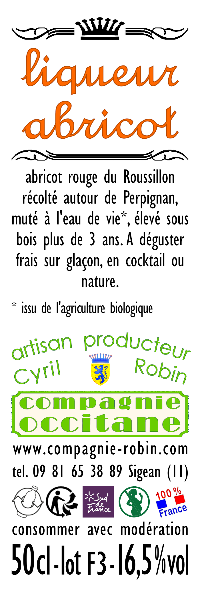 Liqueur abricot du roussillon