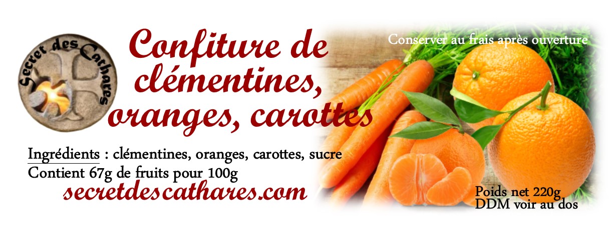confiture Clementines Oranges Carottes