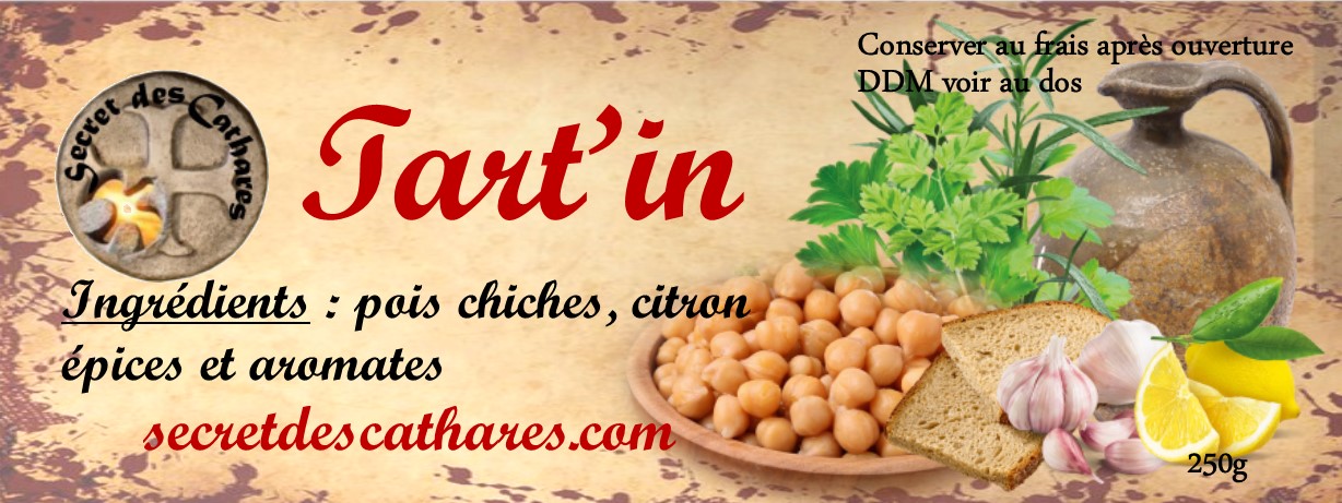 Tart'in tartinade pois chiches aux amandes
