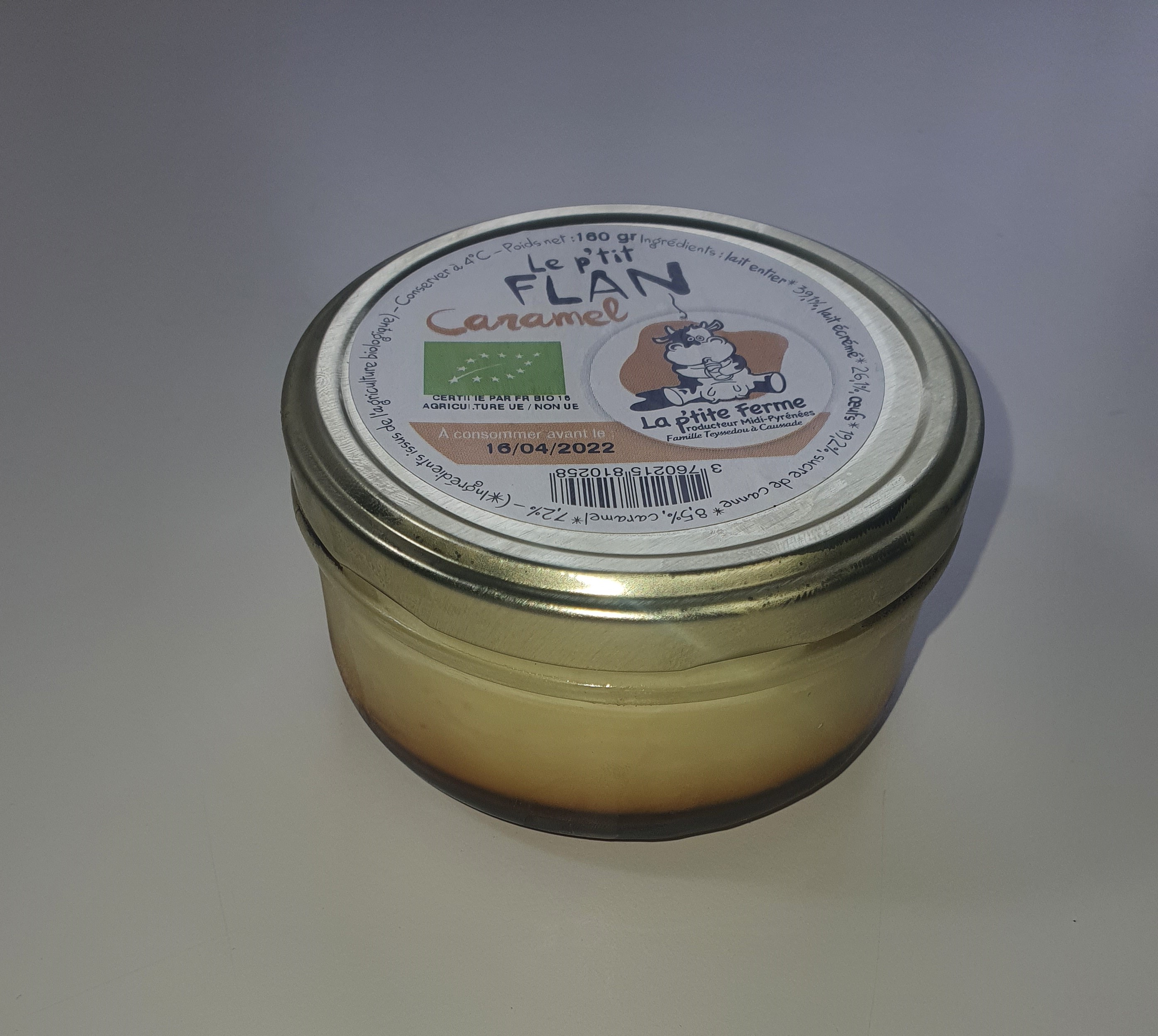 Flan au caramel maison cuit au four 160gr