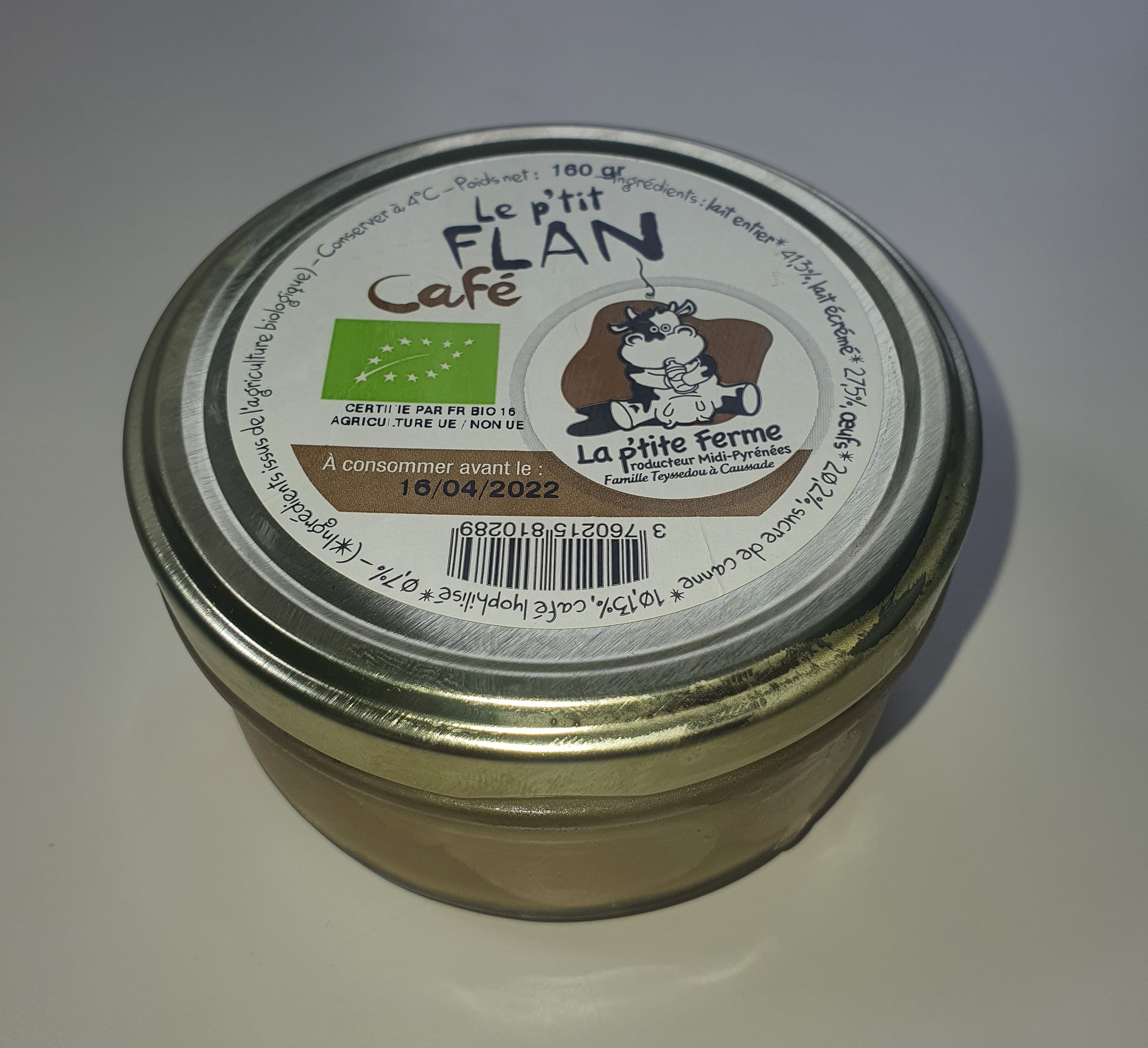 Flan cafe cuit au four 160gr
