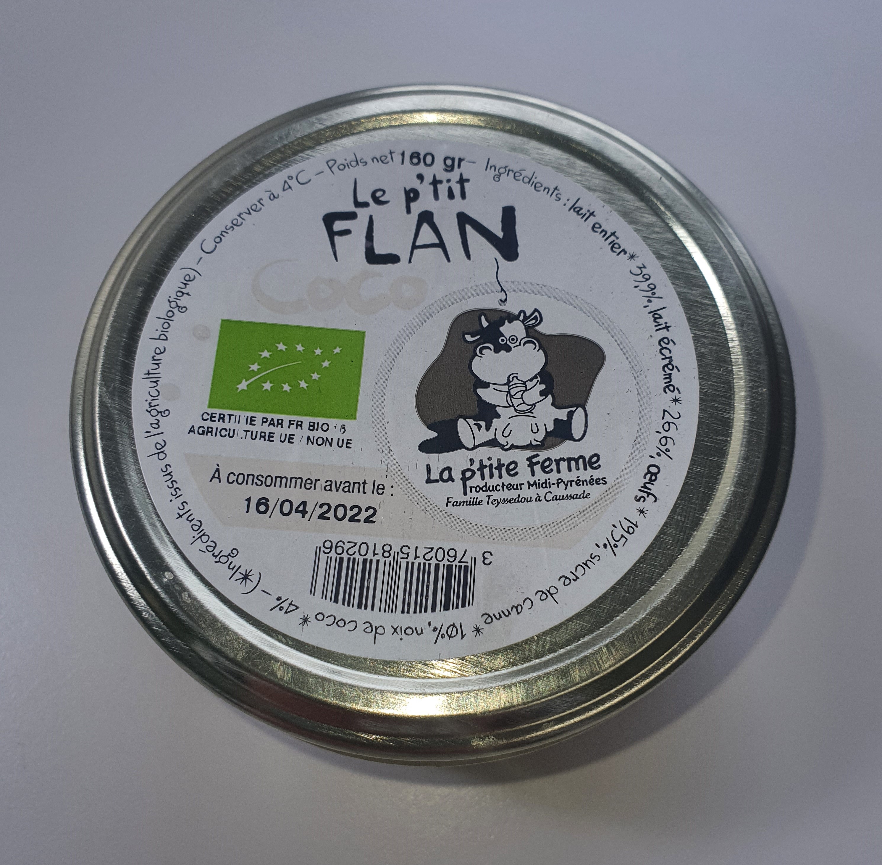 Flan noix de coco cuit au four 160gr