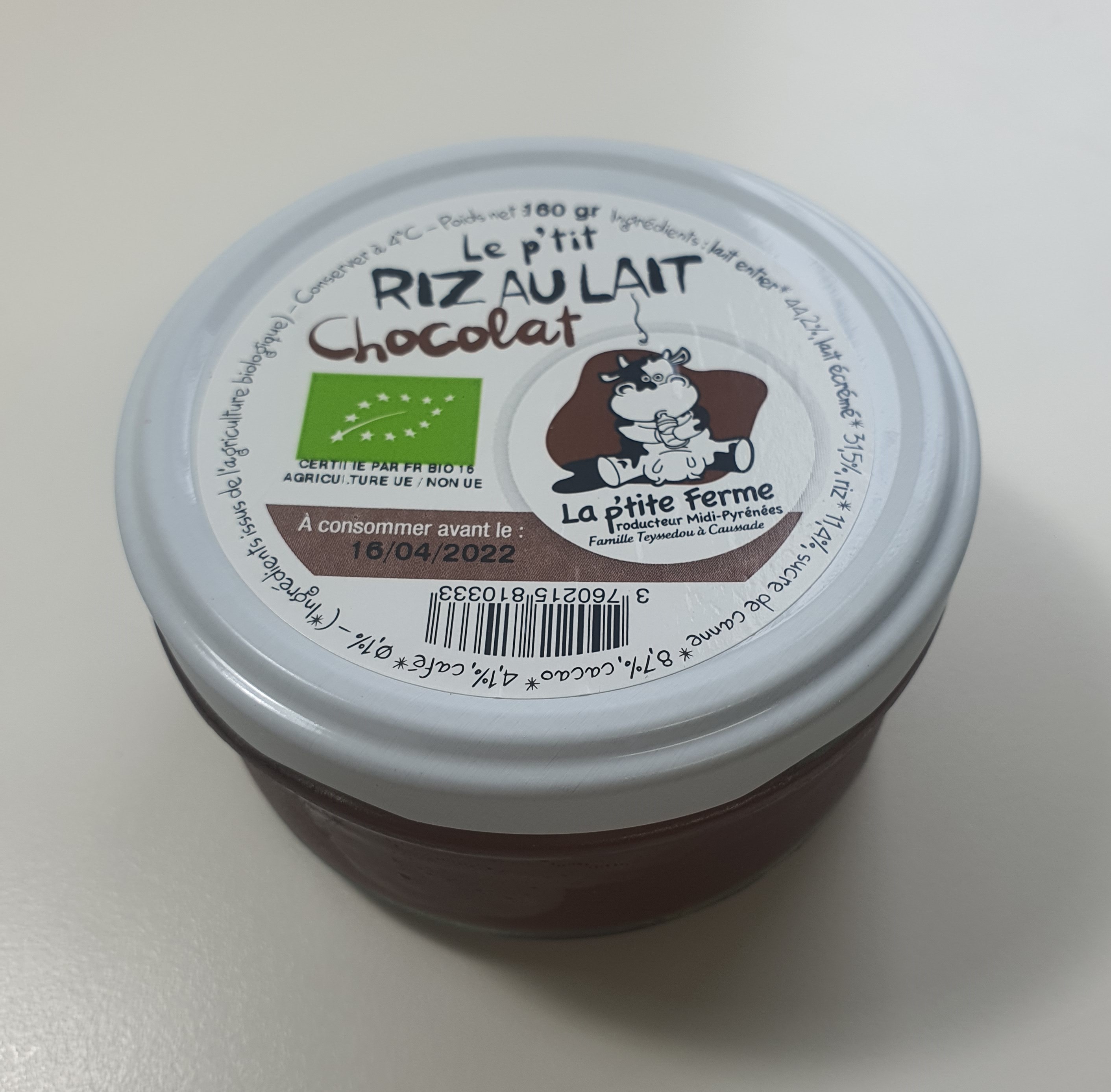 RIZ AU LAIT CHOCOLAT 160gr