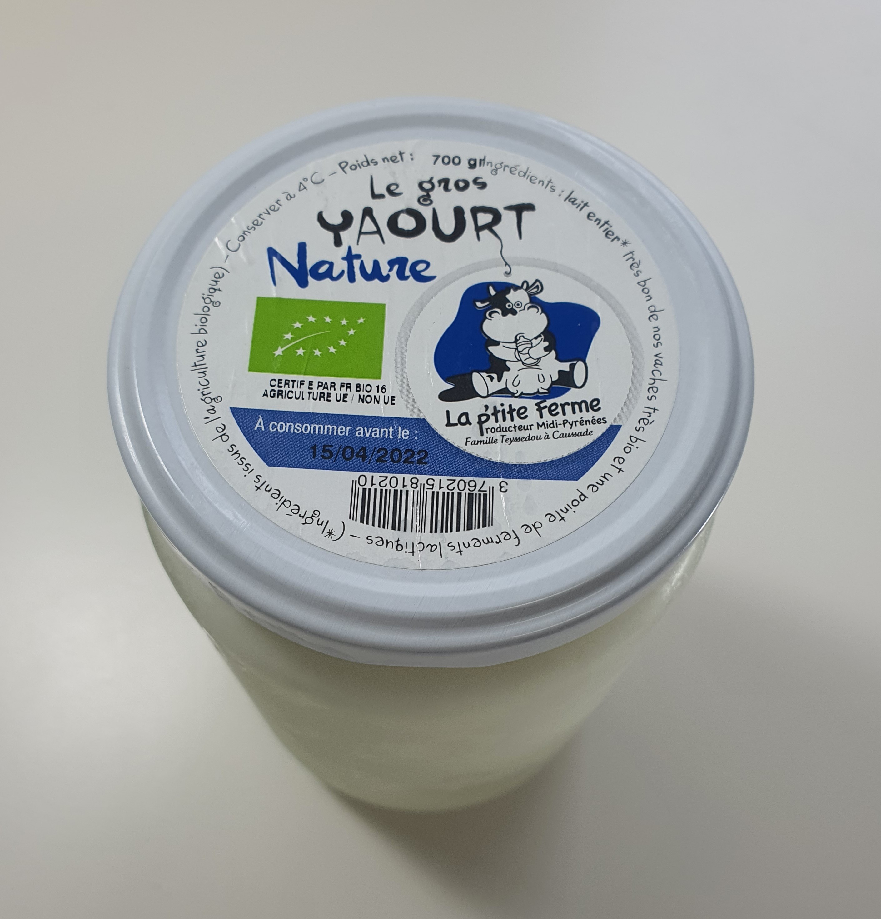 Yaourt Nature 700gr