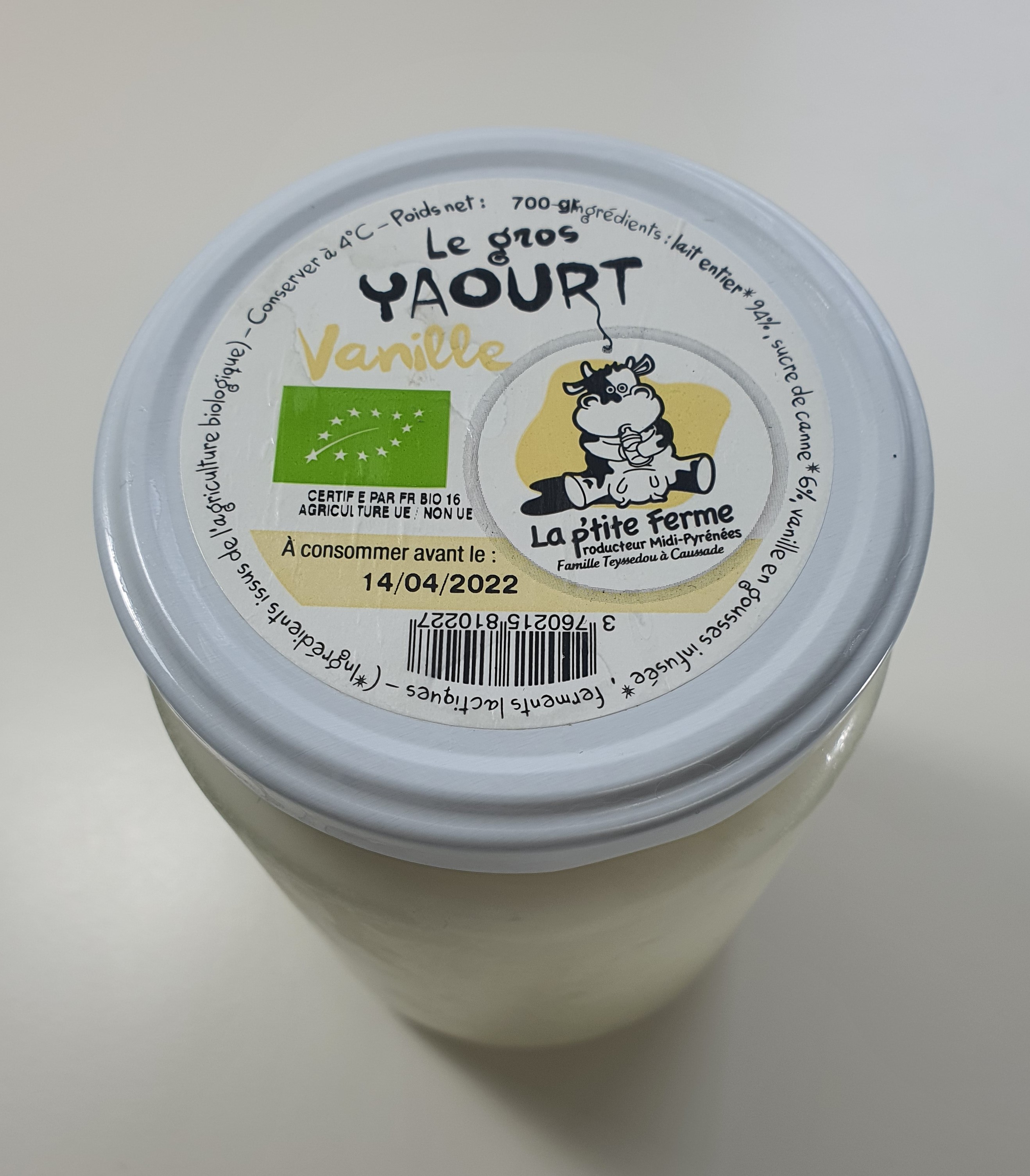 Yaourt a la Vanille en gousse de Madagascar 700gr