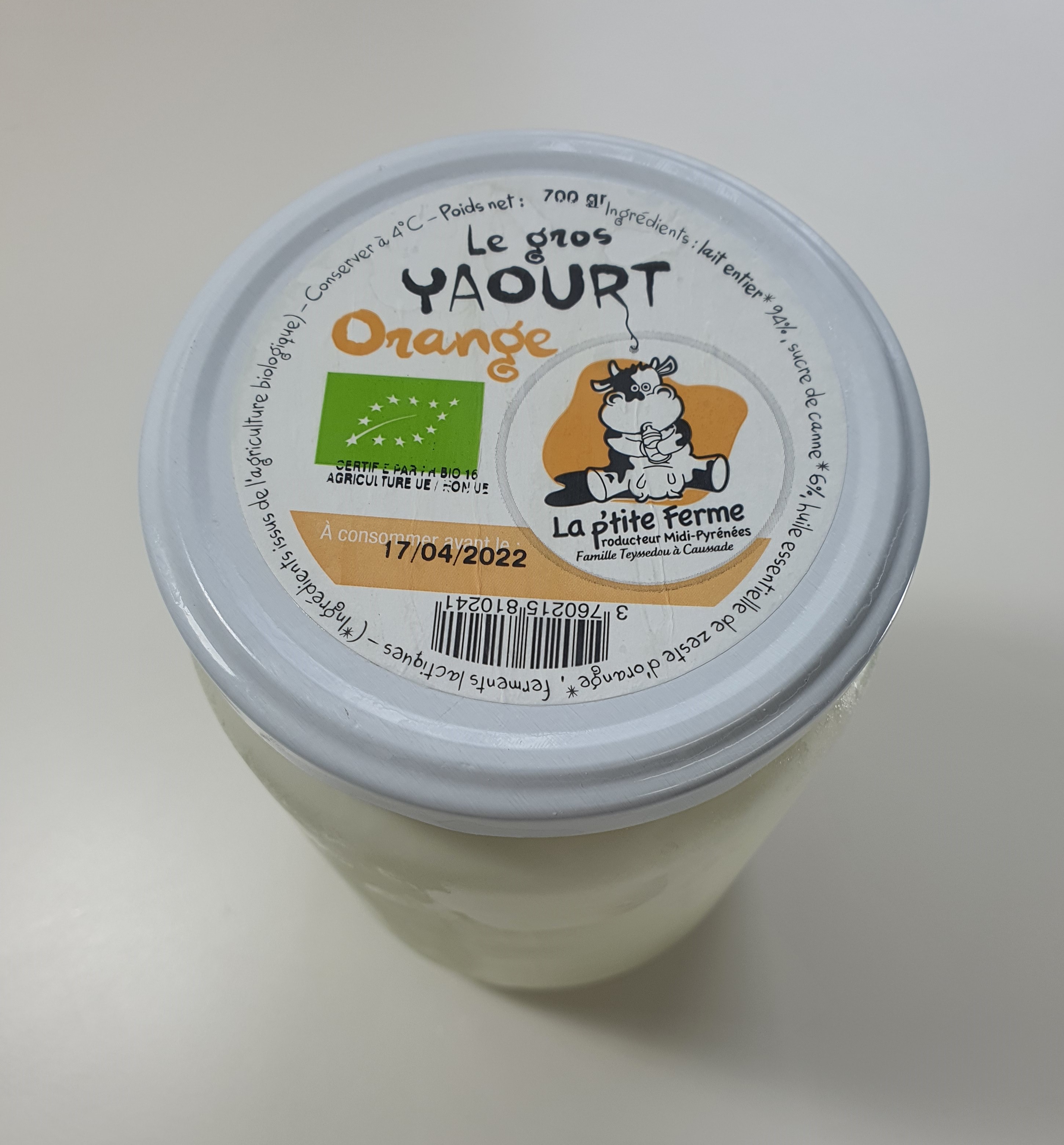 YAOURT ORANGE 700gr