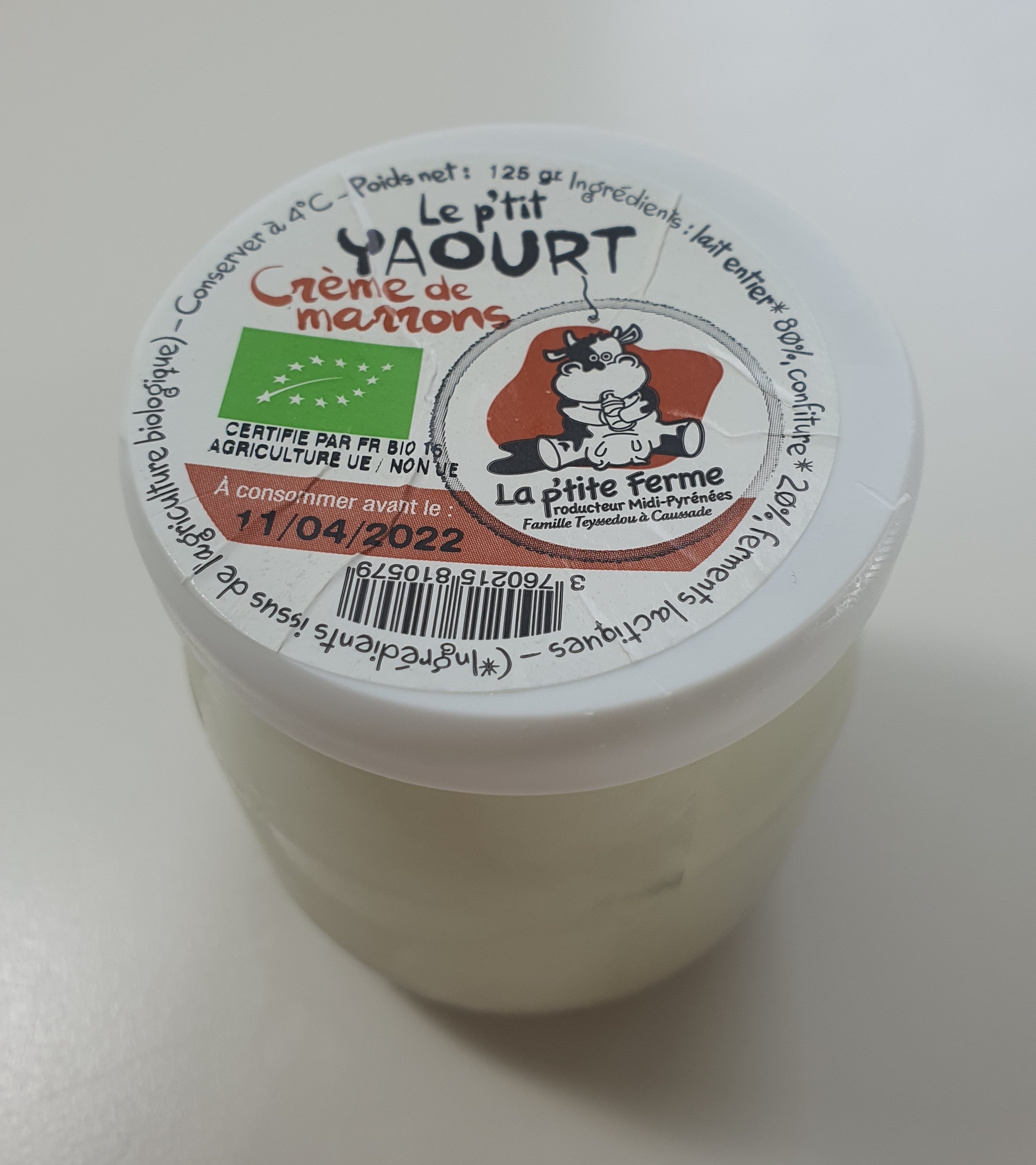 Yaourt a la Creme de Marrons 125gr