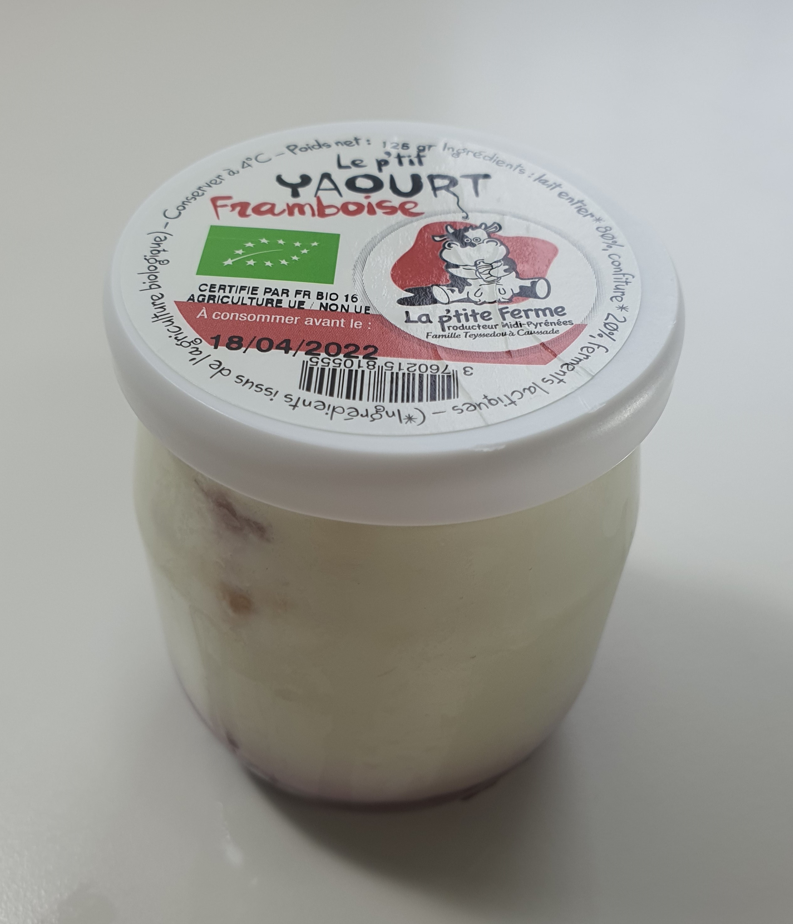 Yaourt a la framboise 125gr