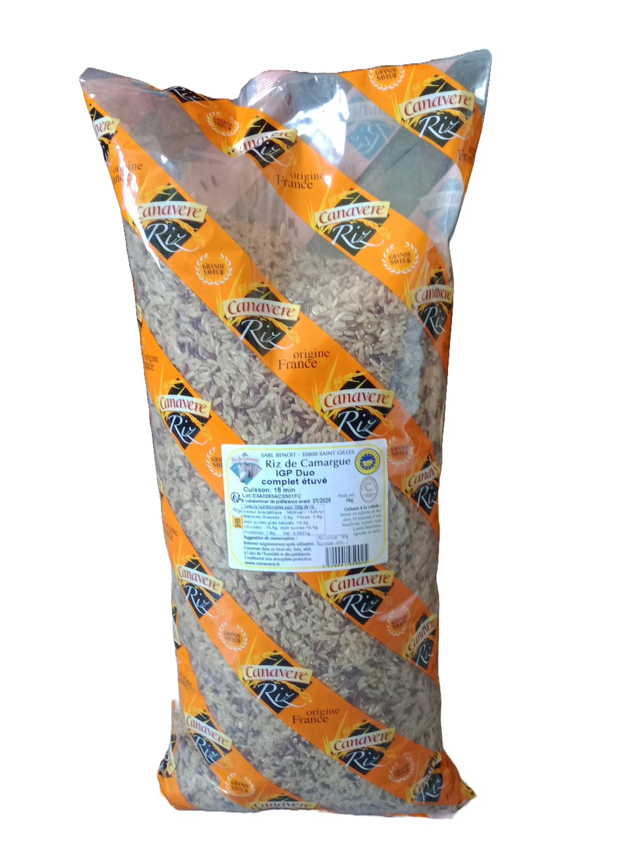SAC 5 KG RIZ DE CAMARGUE IGP DUO CUISSON 15 MIN