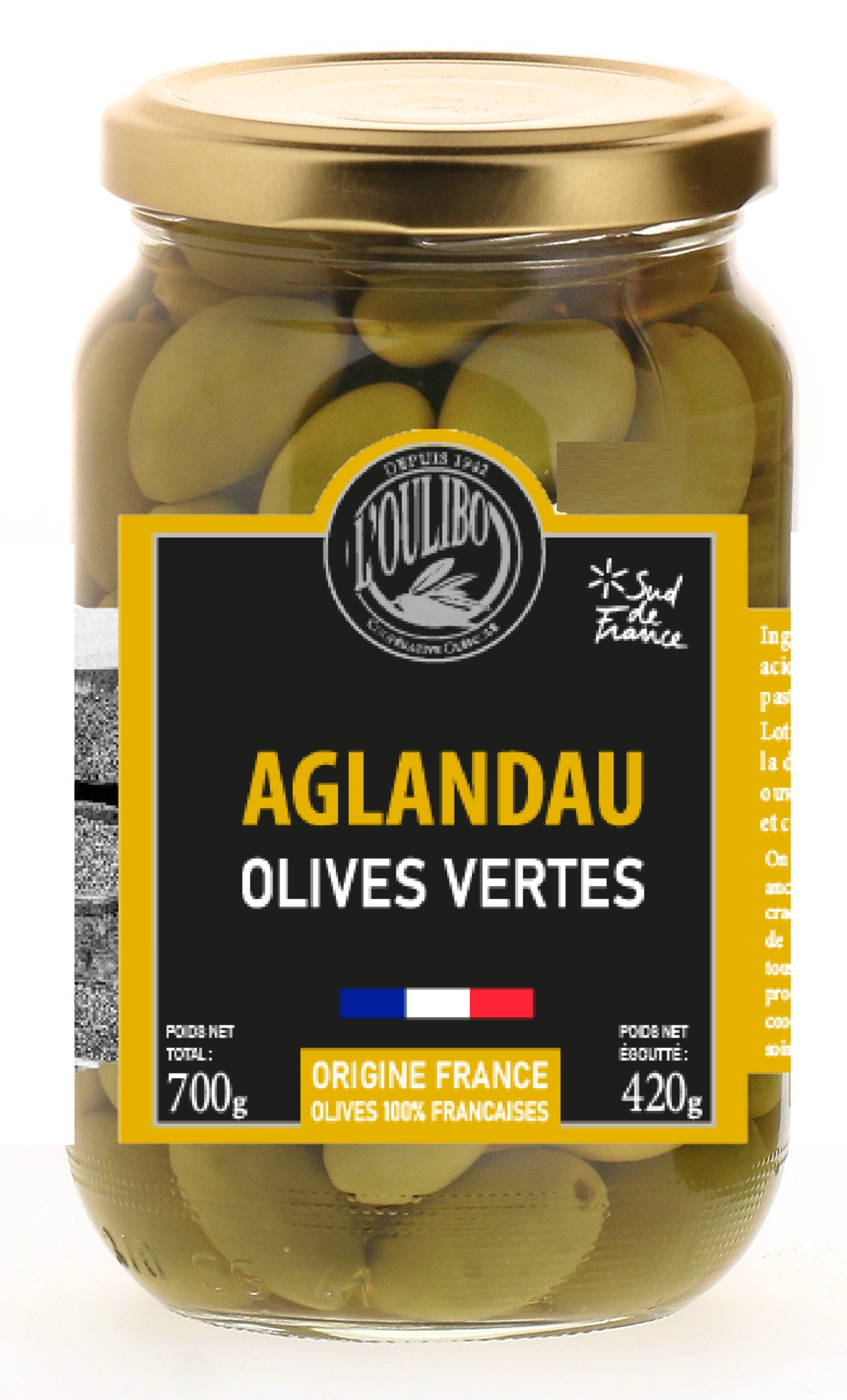 Olive vertes Aglandau en saumure