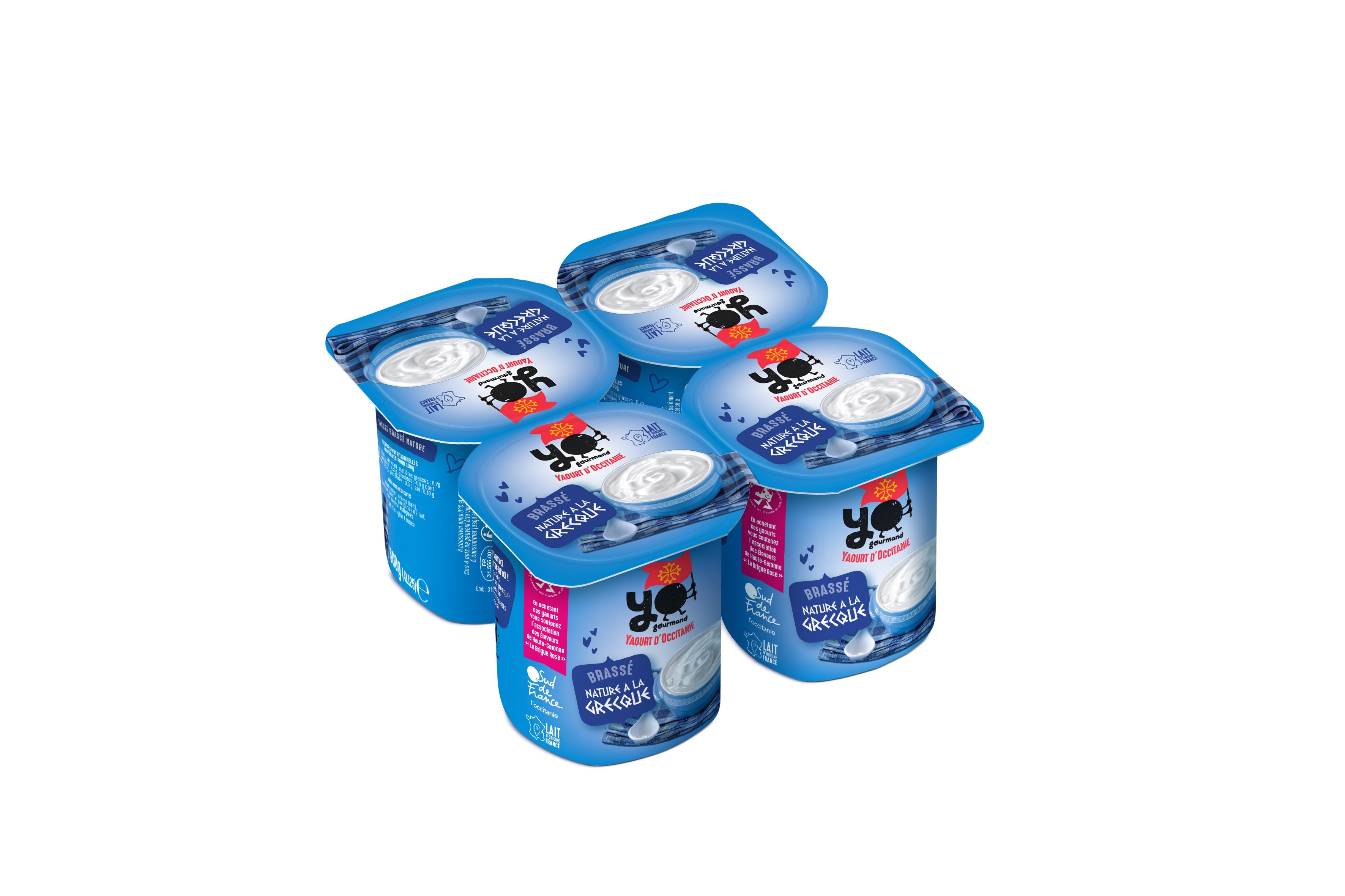 Yaourt YOGOURMAND Brassé à la grecque nature au lait entier de vache 4X125g