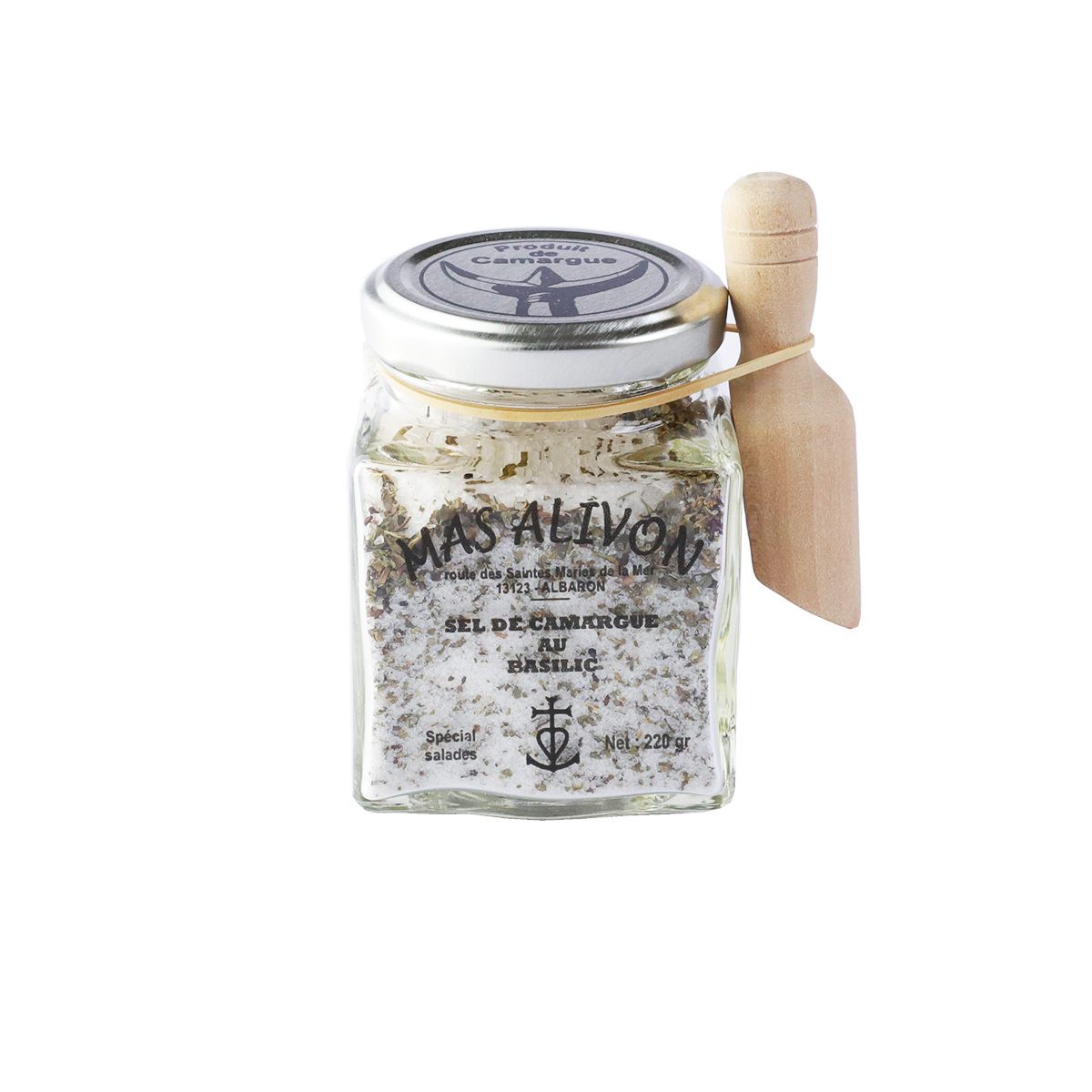 POT SEL DE CAMARGUE BASILIC AVEC CUILLERE
