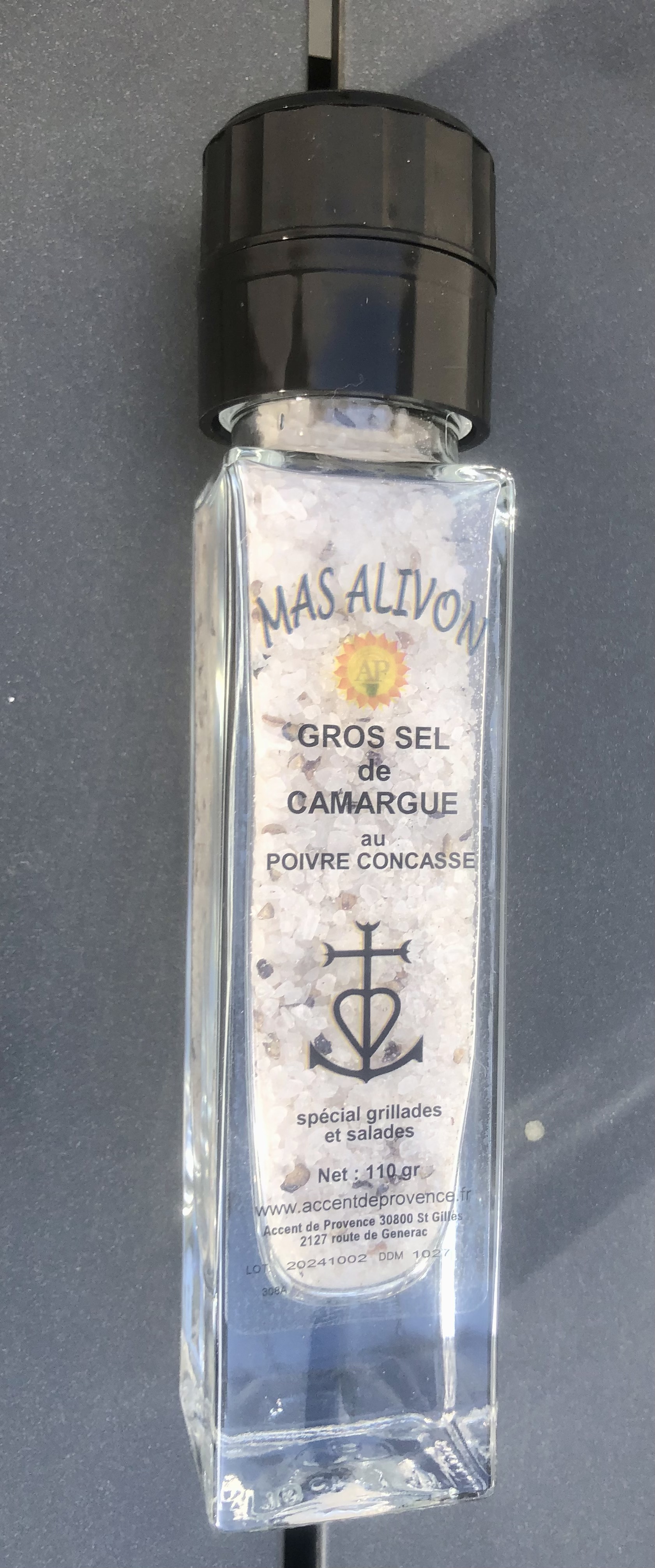 MOULIN GROS SEL  DE CAMARGUE ET POIVRE CONCASSE