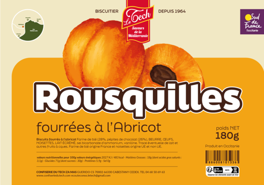 Rousquilles Fourrées à l'Abricot 180g