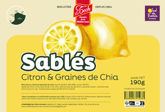 Sablés Citron & Graines de chia 180g
