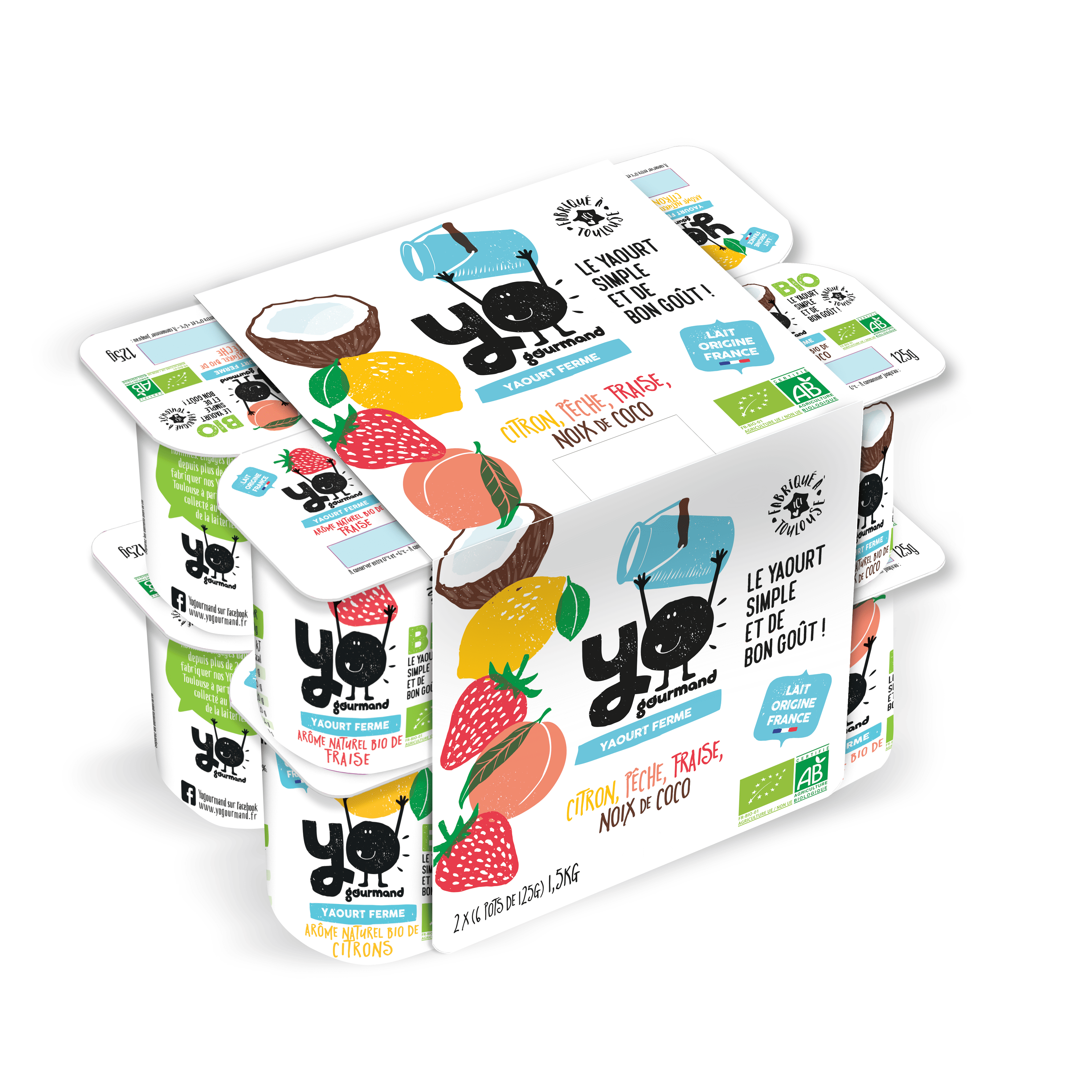 Yaourt aromatisé YOGOURMAND 12x125g