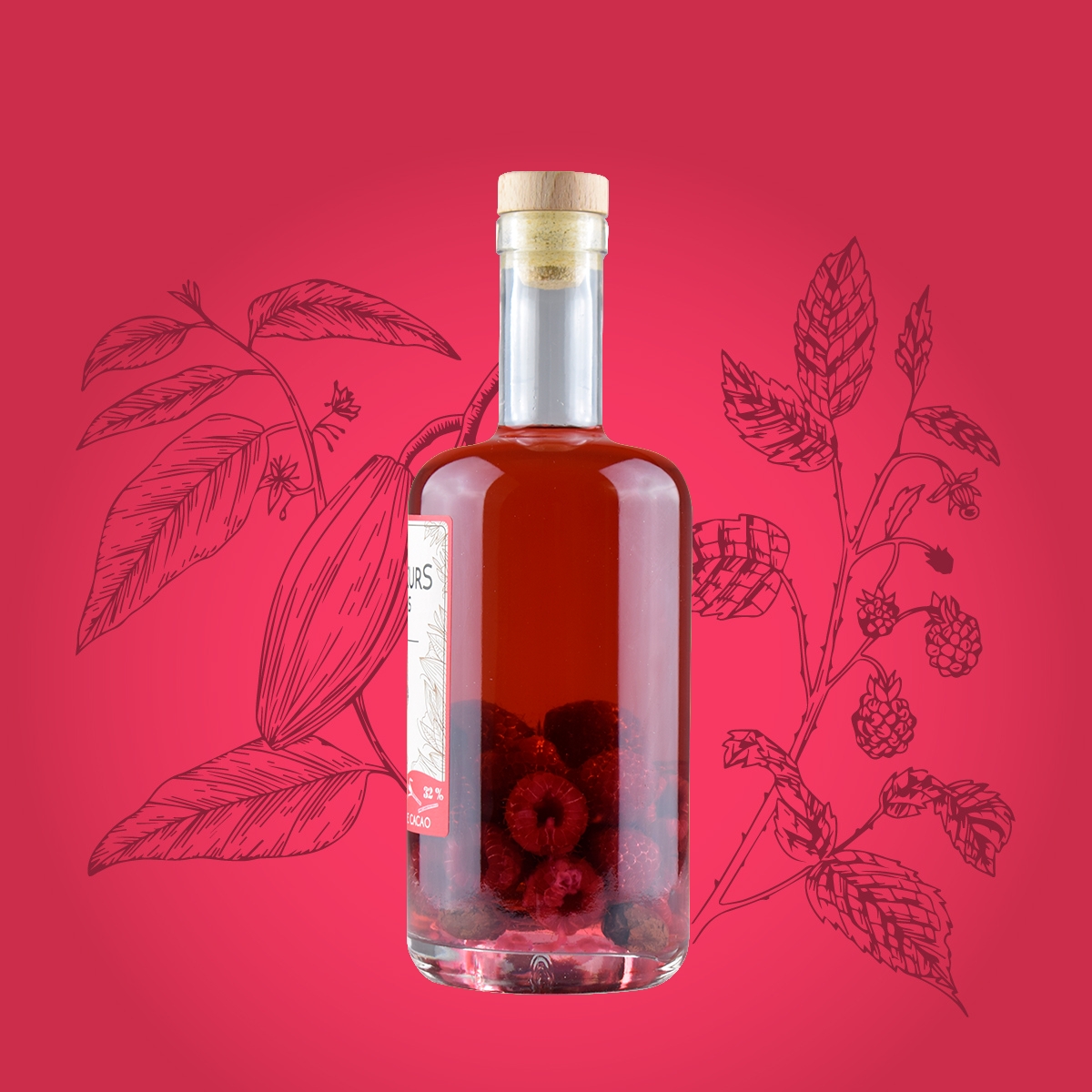 Rhum Arrangé Bio : Framboise - Fève de cacao
