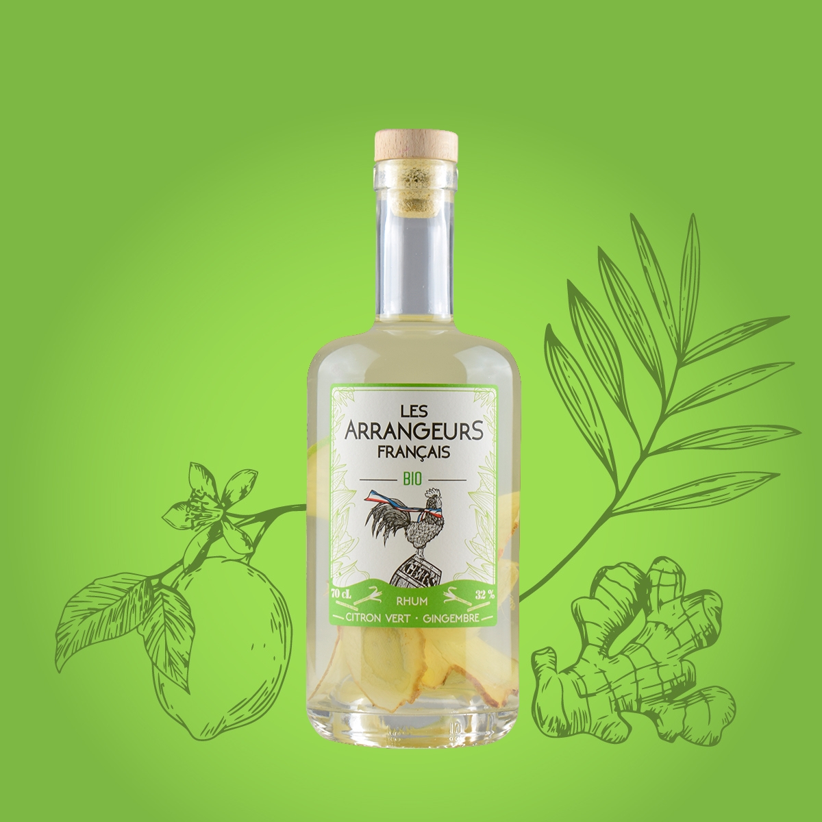 Rhum Arrangé Bio : Citron vert - Gingembre