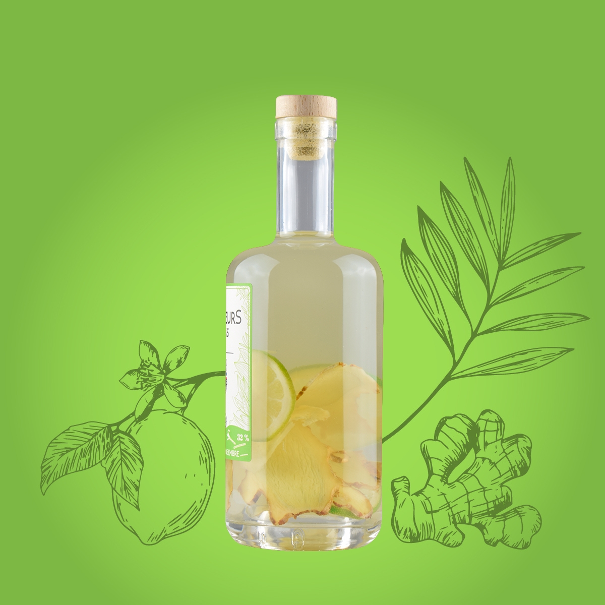 Rhum Arrangé Bio : Citron vert - Gingembre