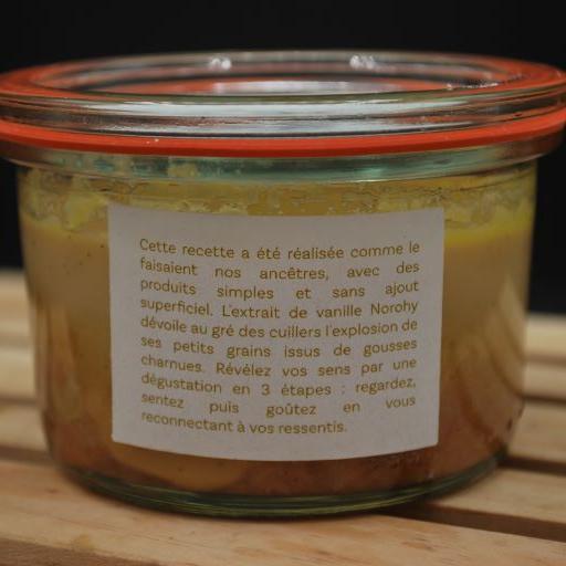 Crème infusée à la vanille bio et pommes caramélisées