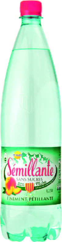 Semillante Finement Petillante Aromatisee Peche Sans Sucres 1,25L PET